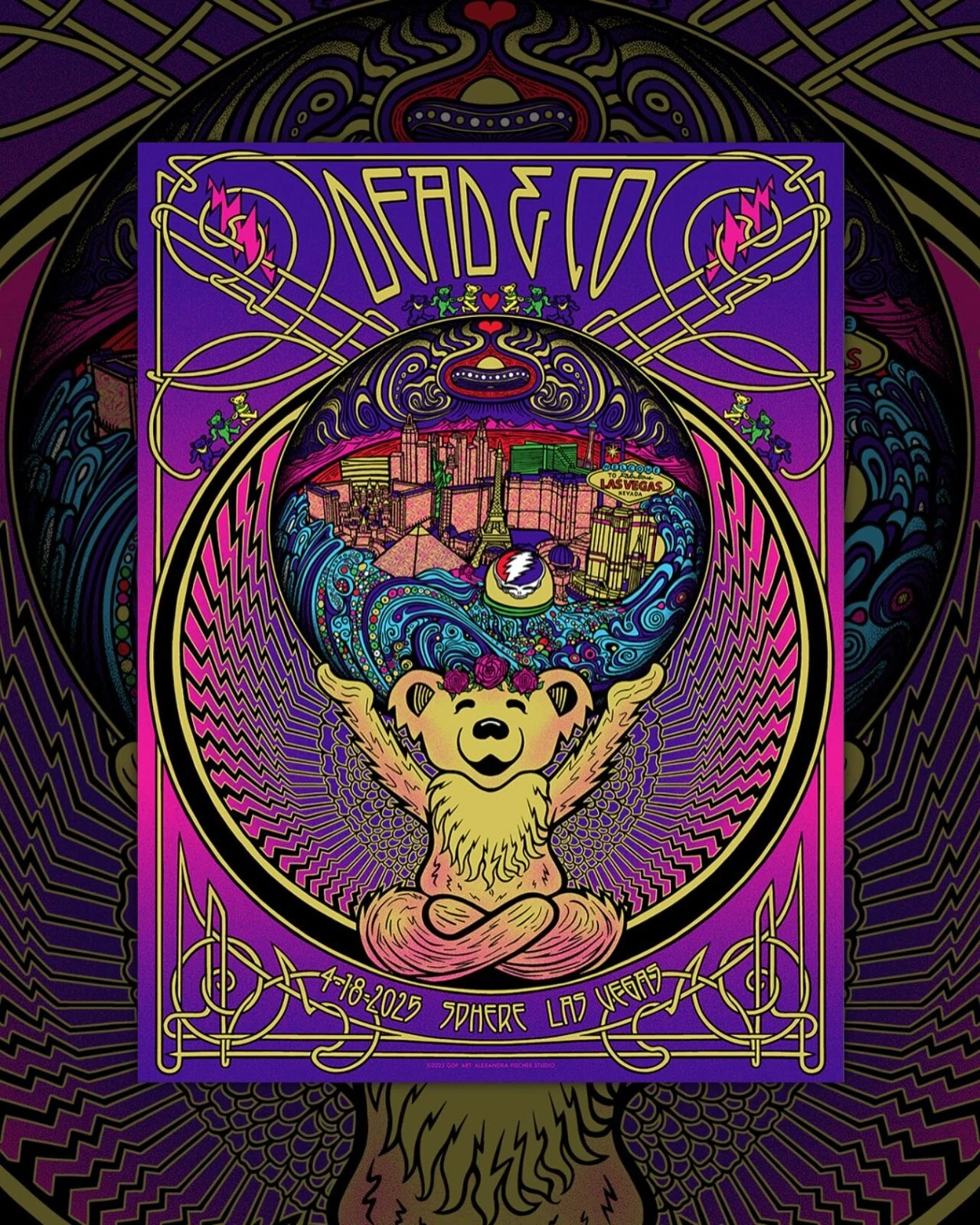 Dead And Company April 18th 2025 The Sphere Las Vegas Nv Concert Poster
