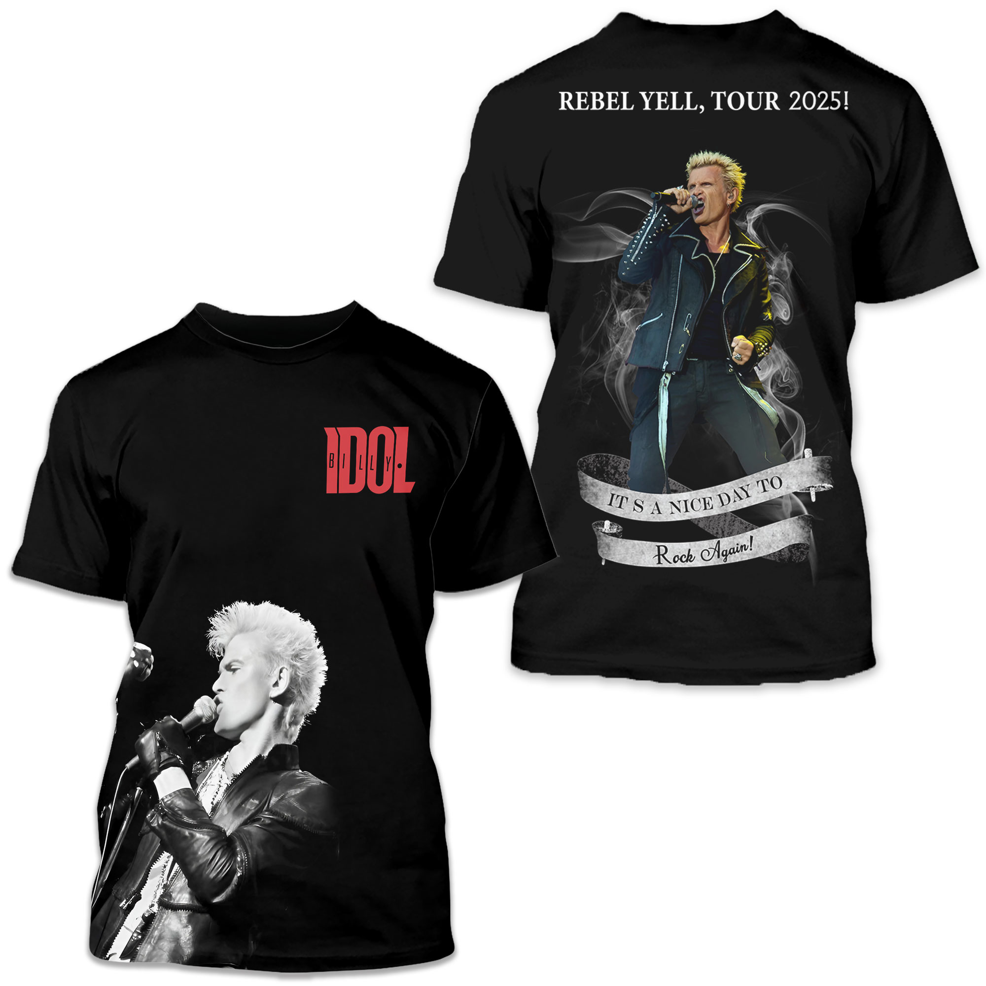 Billy Idol Rebel Yell Tour 2025 3d T-shirt