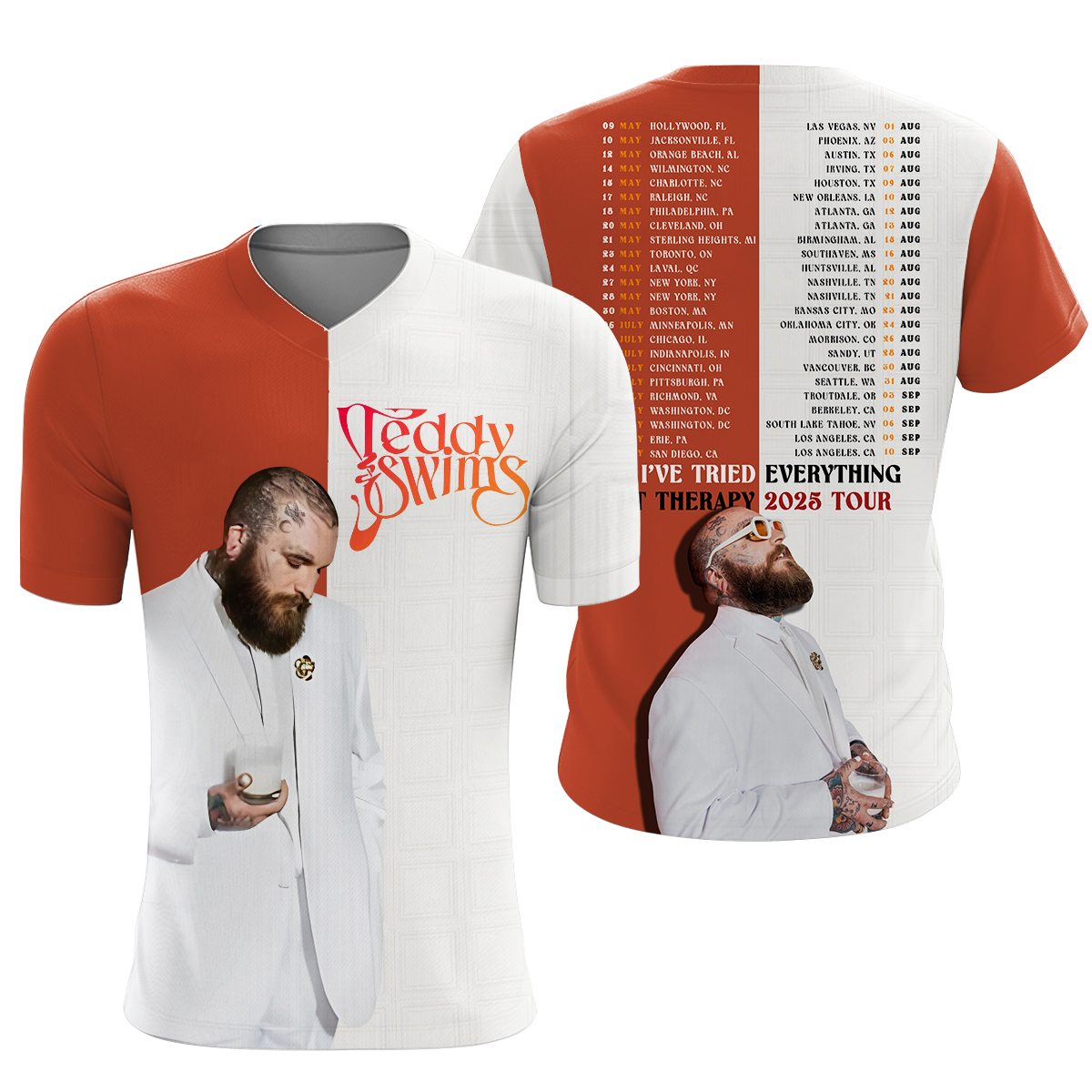 Teddy Swims I’ve Tried Everything But Therapy 2025 Tour 3d T-shirt