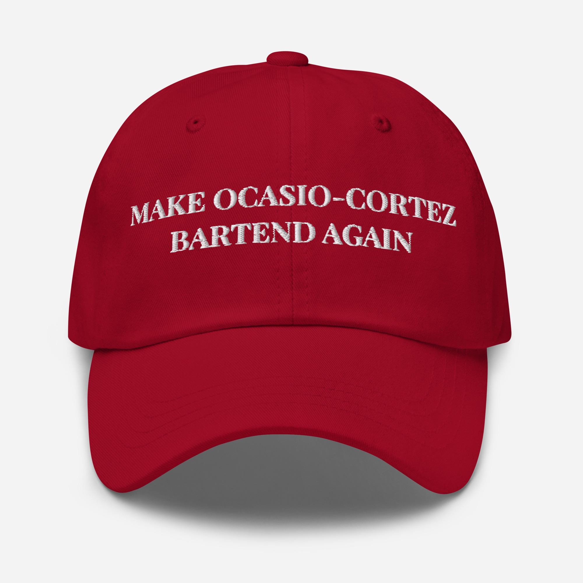 Ake Ocasio-cortez Bartend Again Hat  Funny Political Red Hat