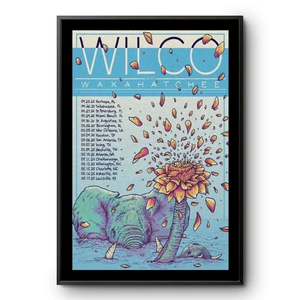 Wilco &amp; Waxahatchee Spring Tour 2025 Poster  12x18 Inches Poster