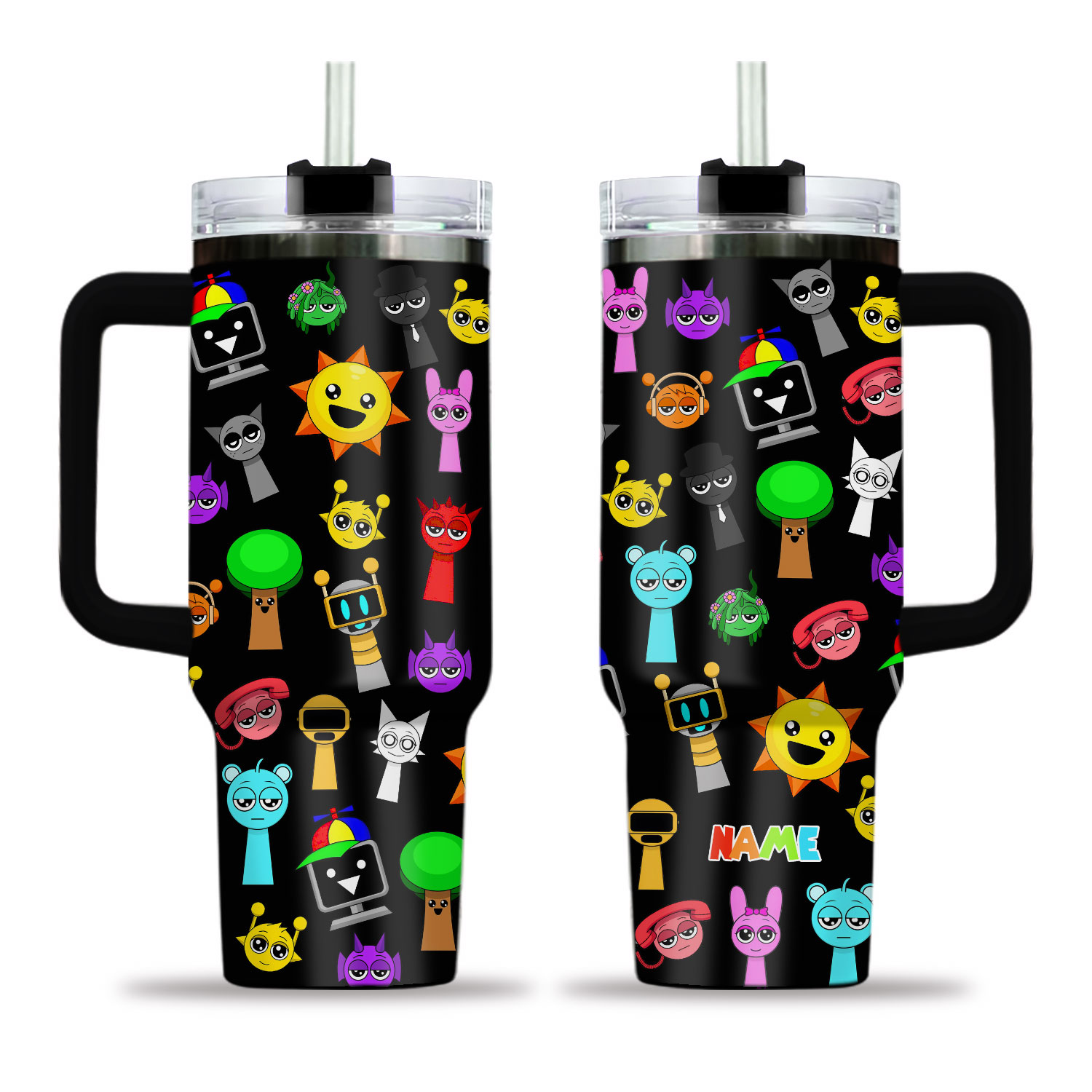 Custom Sprunki Game Tumbler 40oz, Sprunki Fan Tumbler, Sprunki Tumbler For Boy