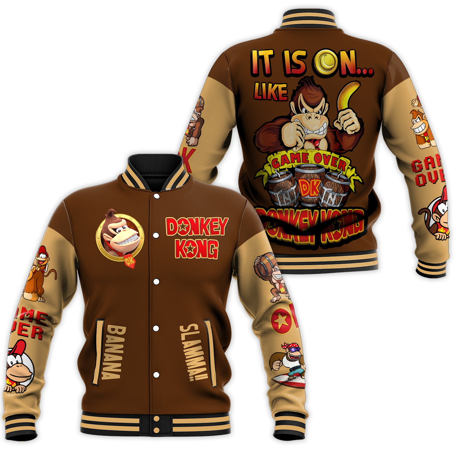 Donkey Kong Baseball Jacket, Super Mario Bros Jacket, Jacket For Men