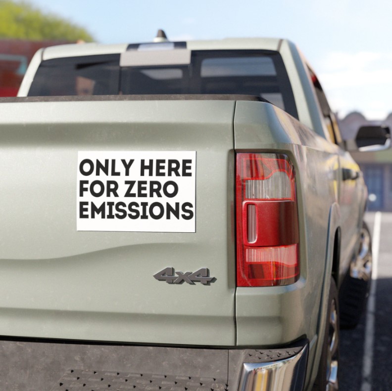 Only Here For Zero Emissions Anti Elon Musk Gift Die-cut Magnets, Funny Car Magnet
