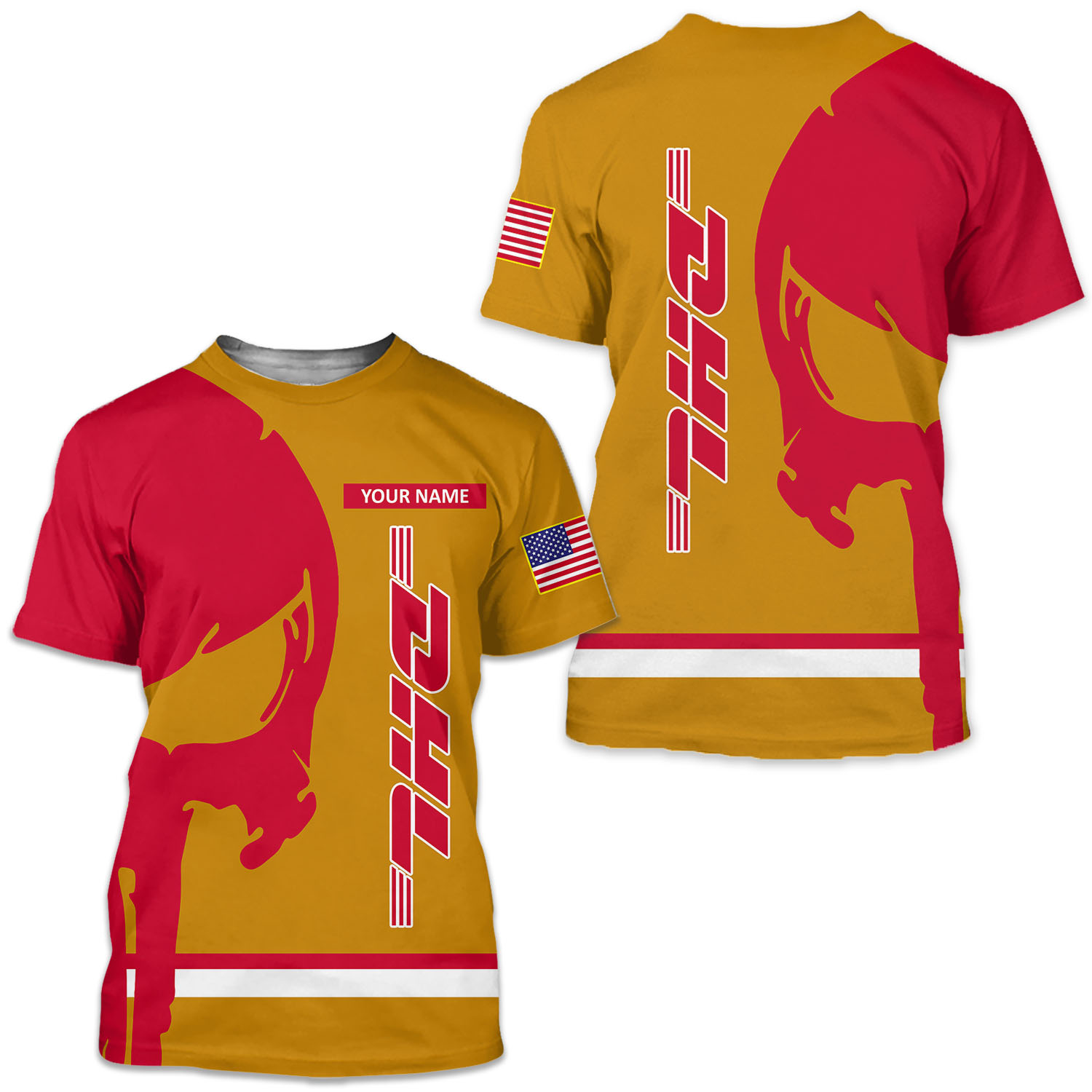 Dhl Skull Custom Name T-shirt 3d Men And Women Size S-5xl