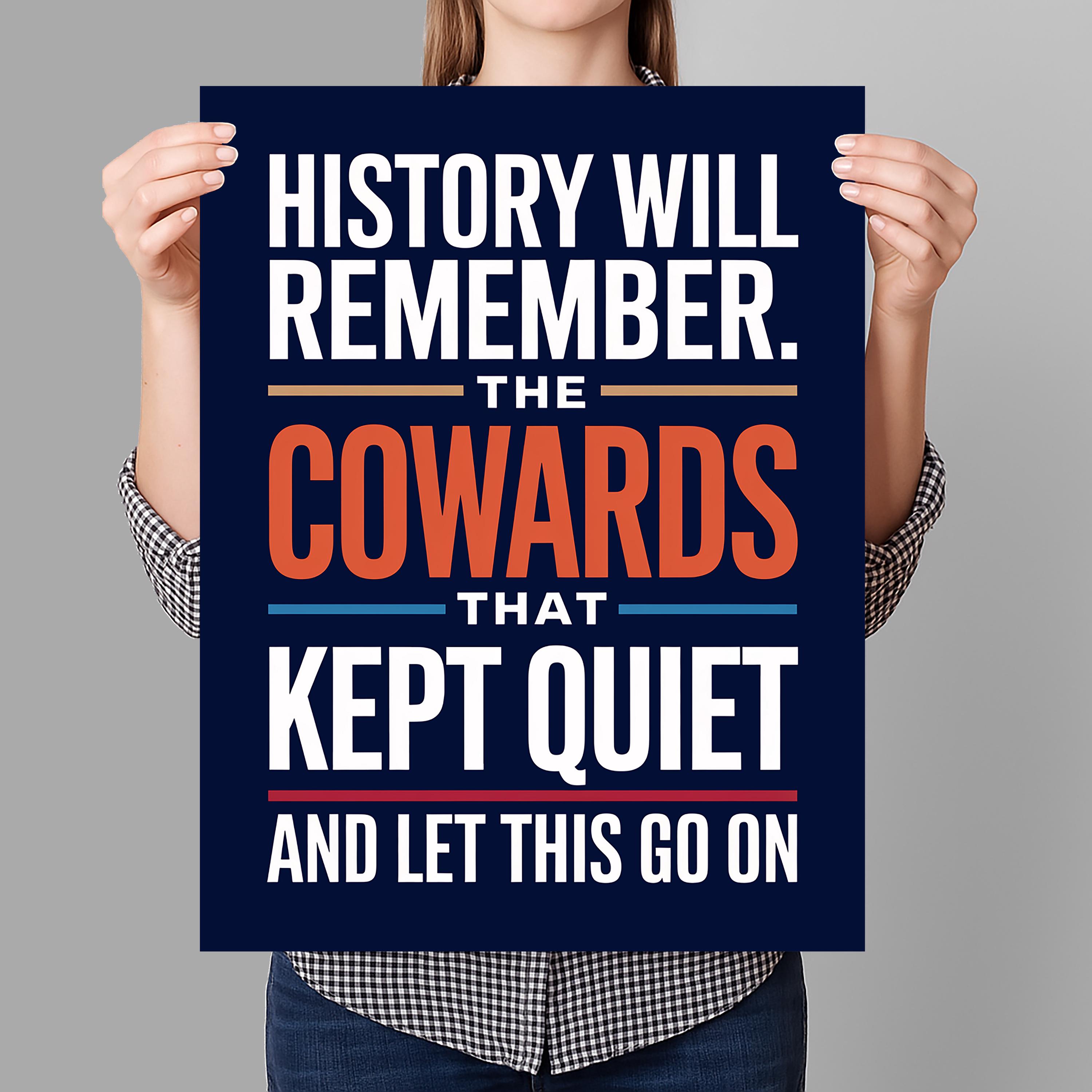 History Will Remember Protest Sign Printable, Anti-trump Protest Poster Sign For March
