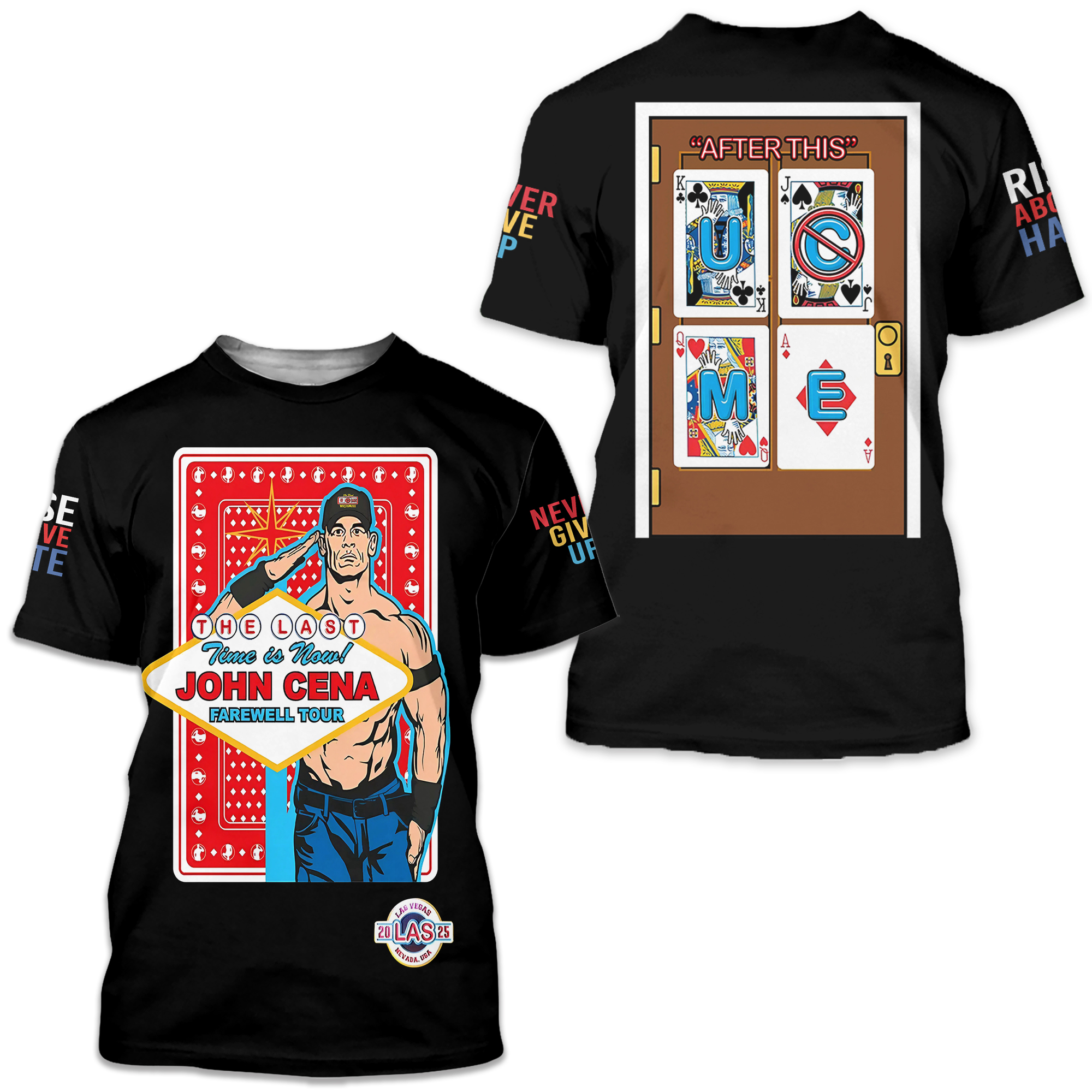Men's Black Joh Cena Farewell Tour 2025 Las Vegas T-shirt