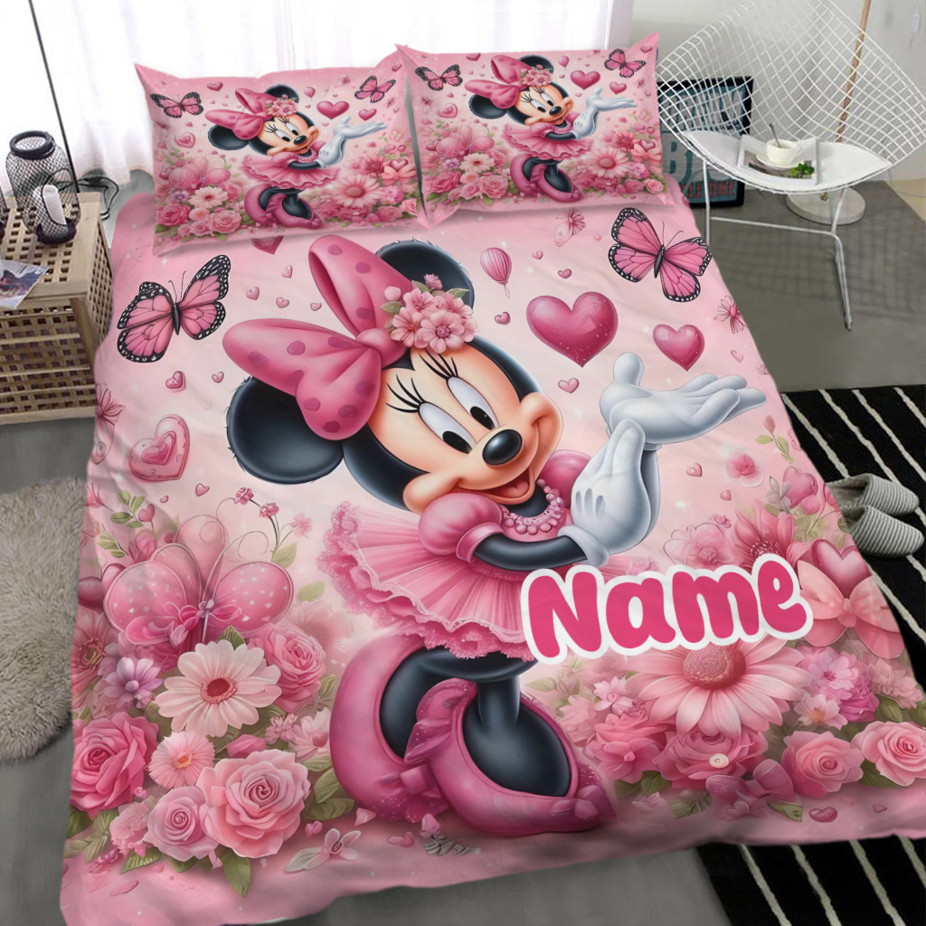 Custom Disneyyy Pink Minniee Bedding Set