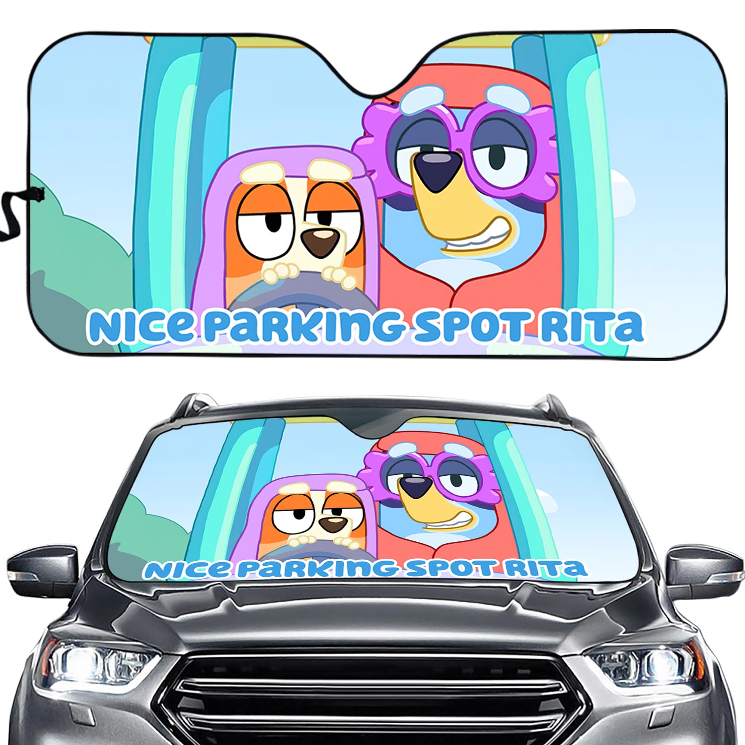 Blueydad Dog Auto Sunshade Car, Cartoon Auto Sunshad, Dog Car Sunshade