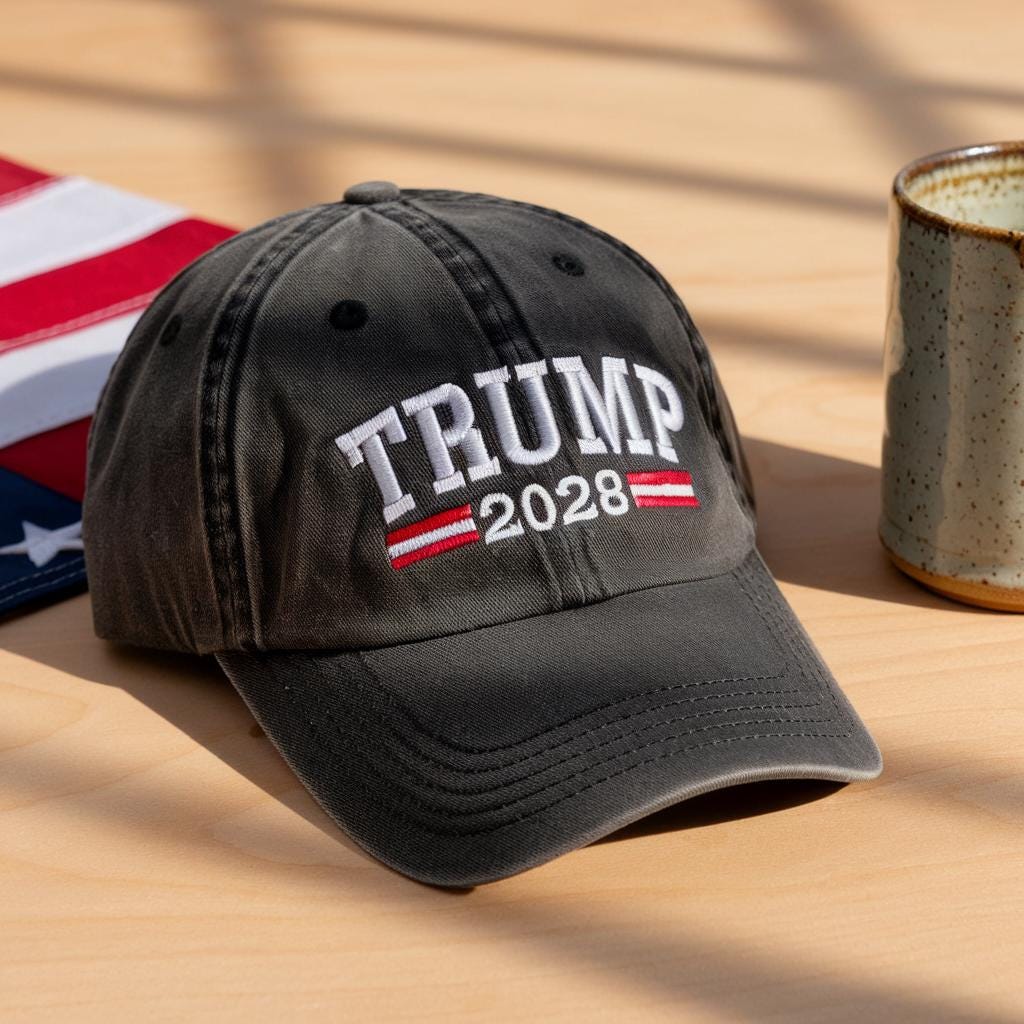 Embroidered Trump 2028 Hat  Embroidered Maga Cap, Maga Washed Cap, Republican Gift