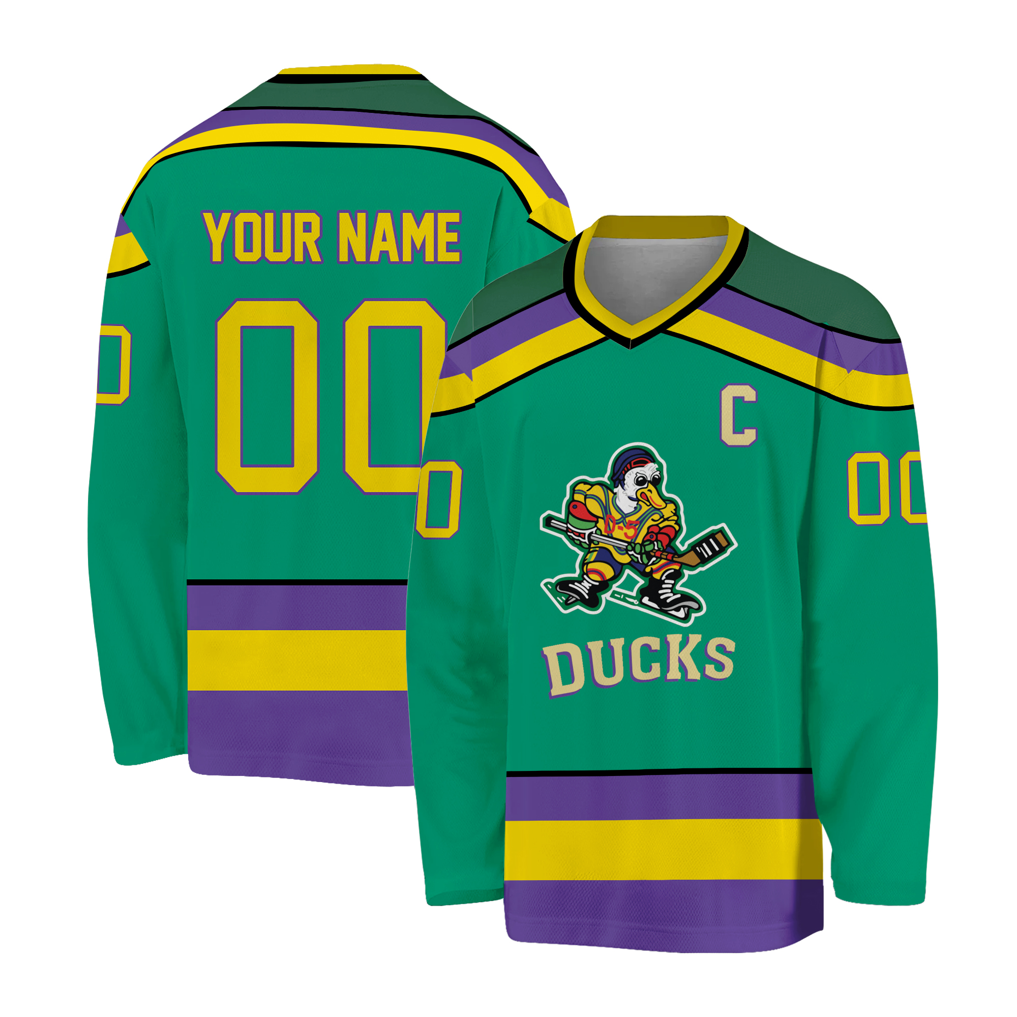 Custom Name Mighty Ducks Movie Hockey Jersey