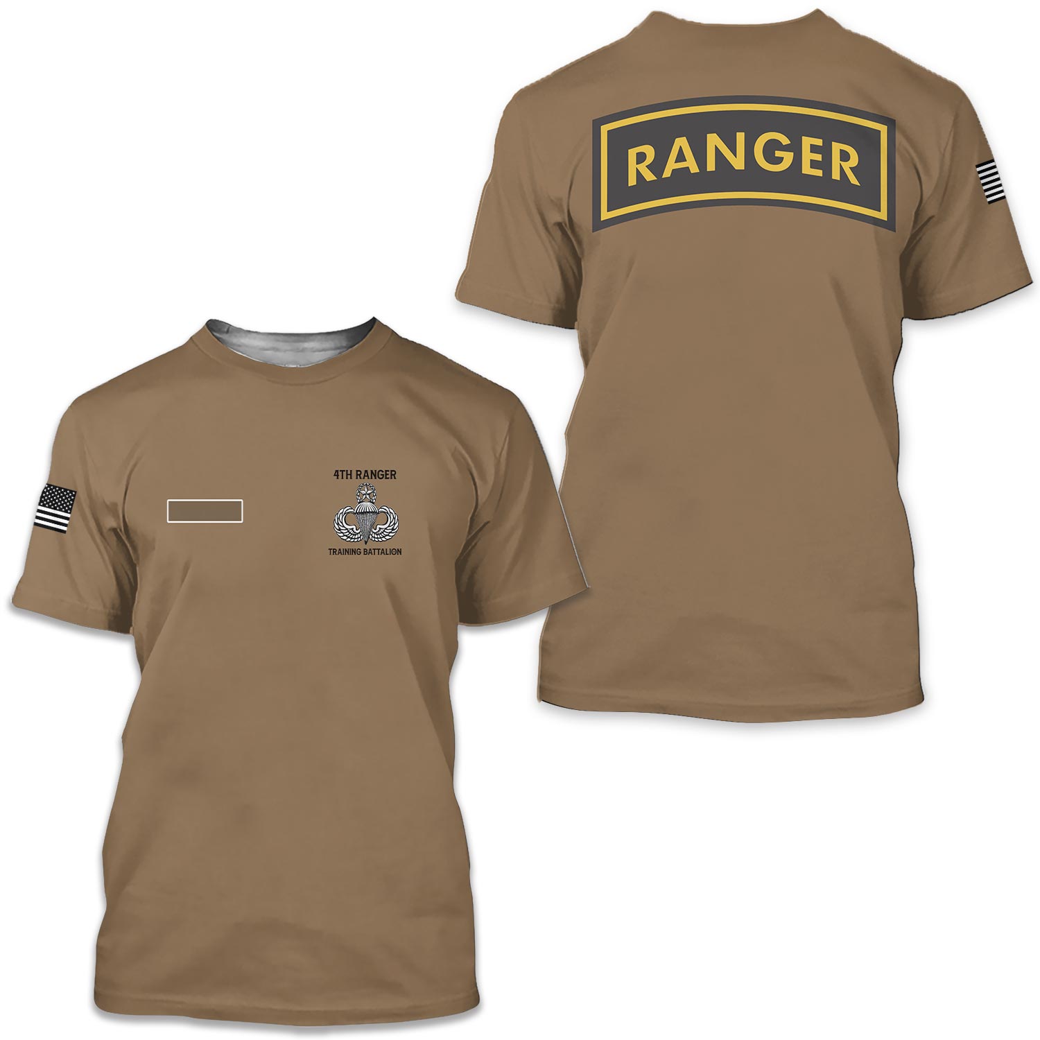 Custom Name 4th Ranger Training Battalion T-shirt 3d