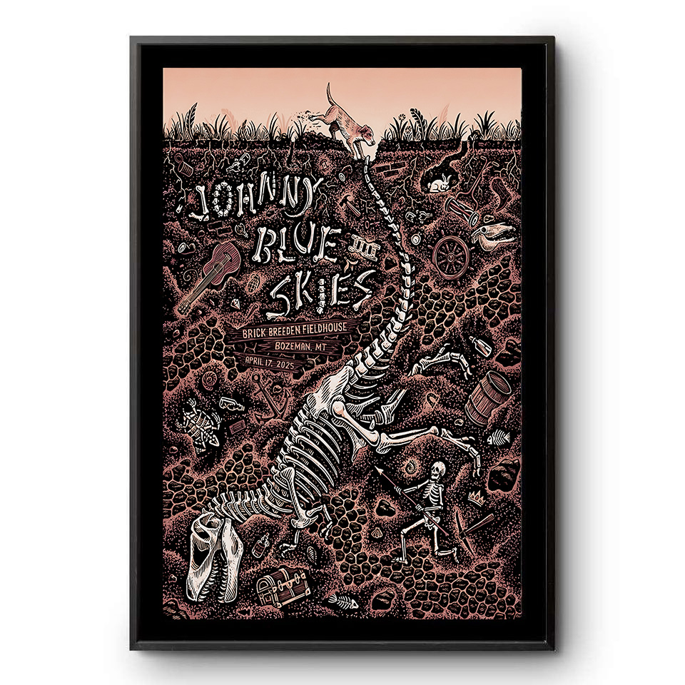Johnny Blue Skies Concert Poster - Brick Breeden Fieldhouse, Bozeman, Mt, Apr 17, 2025