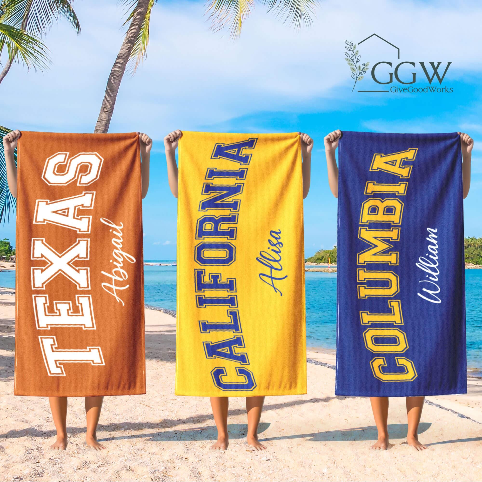 Custom College Beach Towel - Personalized Graduation Gift For Seniors 2025,  Baseball Team