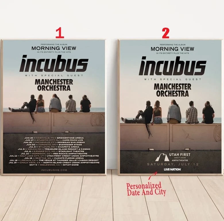 Custom Incubus Announce 2025 Morning View Tour Us 2025 Poster