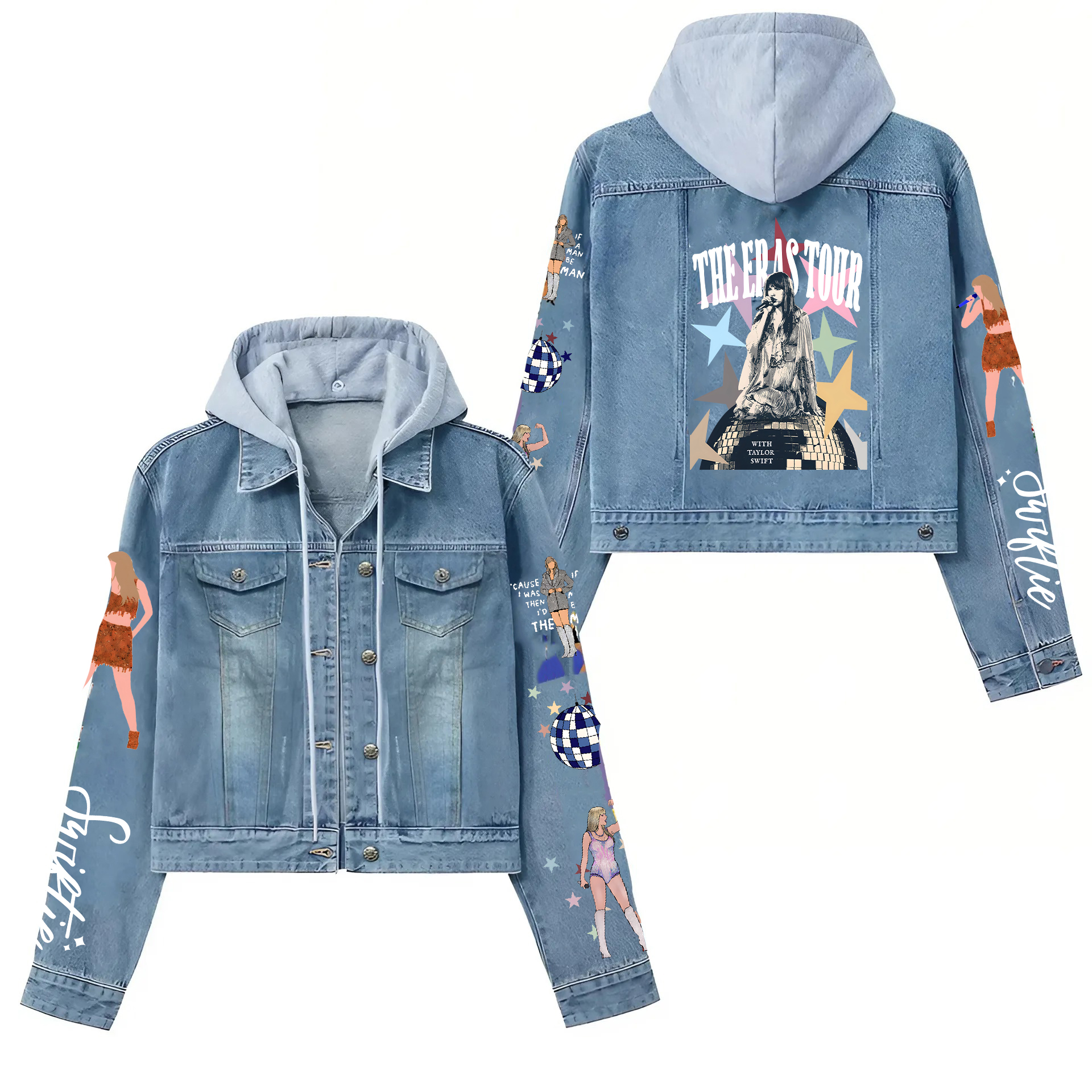Taylorr Swifts Denim Jacket, Vintage 90s Denim Jacket