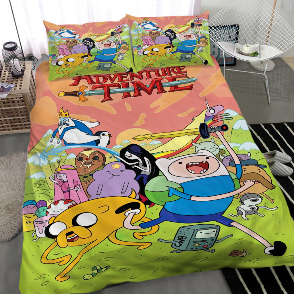 3pcs Bedding Sets Adventure Time Comforter Sets All Season For Kids Lightweight