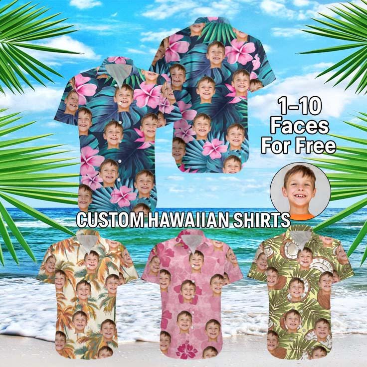 Custom Hawaiian Shirt With Face, Personalized Aloha Hawaiian Shirt