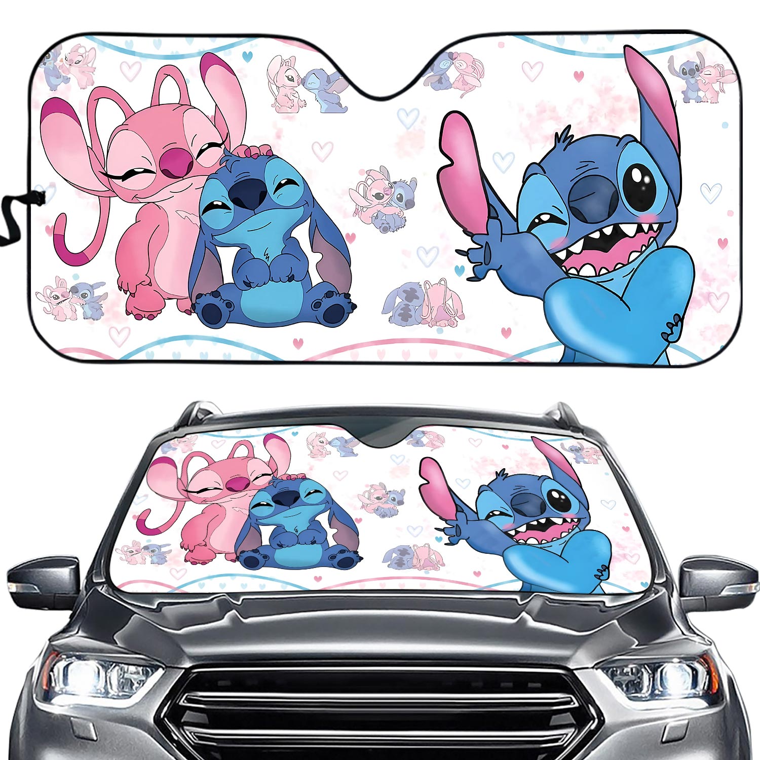 Lilo Stitchh Angel Car Sunshade