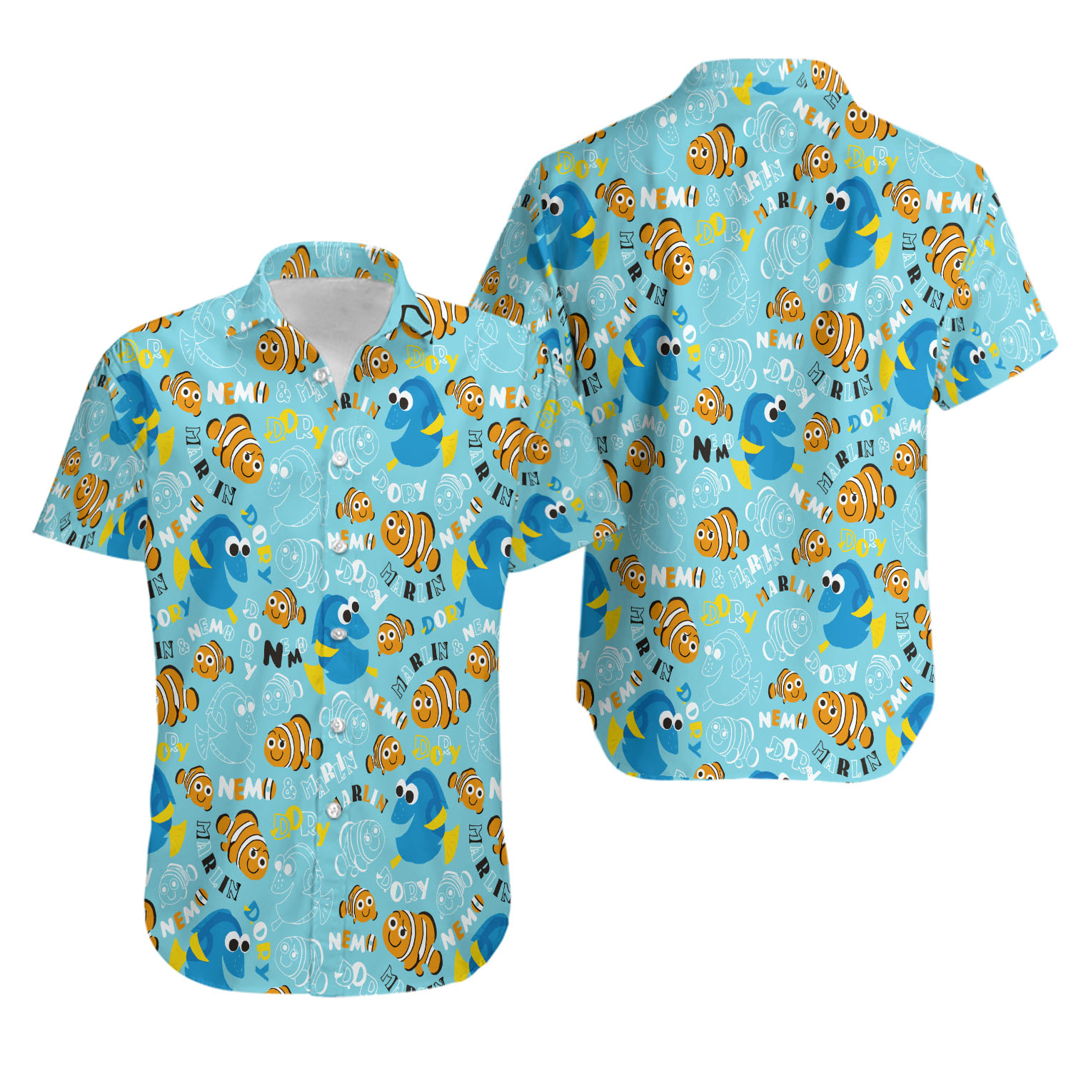 Nemo And Dory Fish Finding Nemo Cartoon Summer Beach Hawaiian Shirt