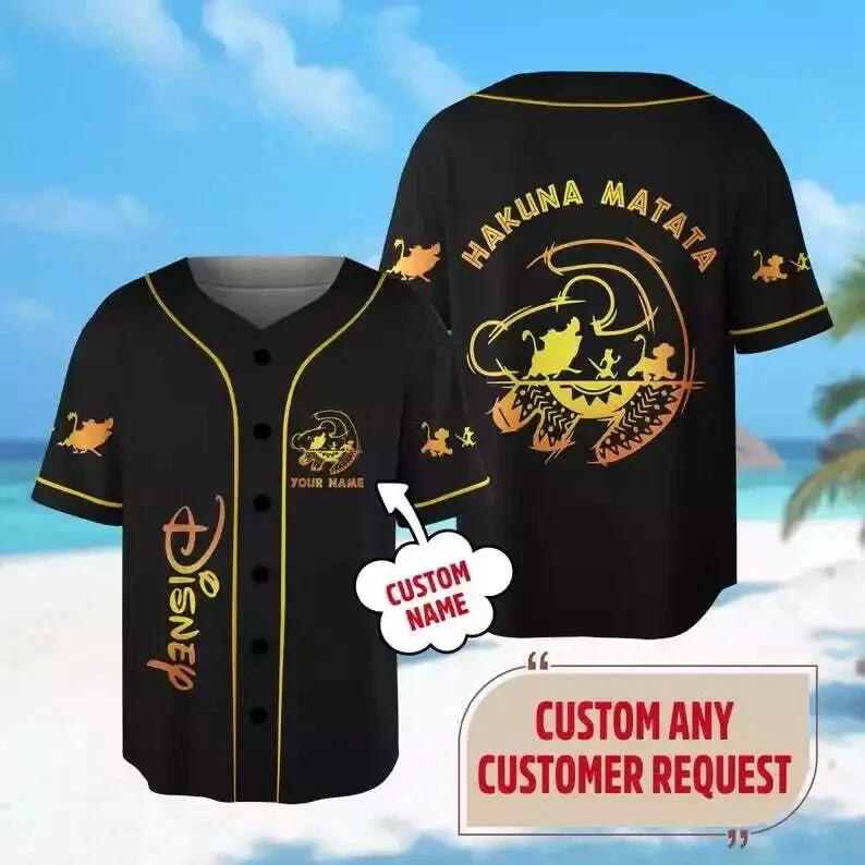 Personalized The Lion Kingg Hakuna Matata Character 3d Baseball Jersey Shirt