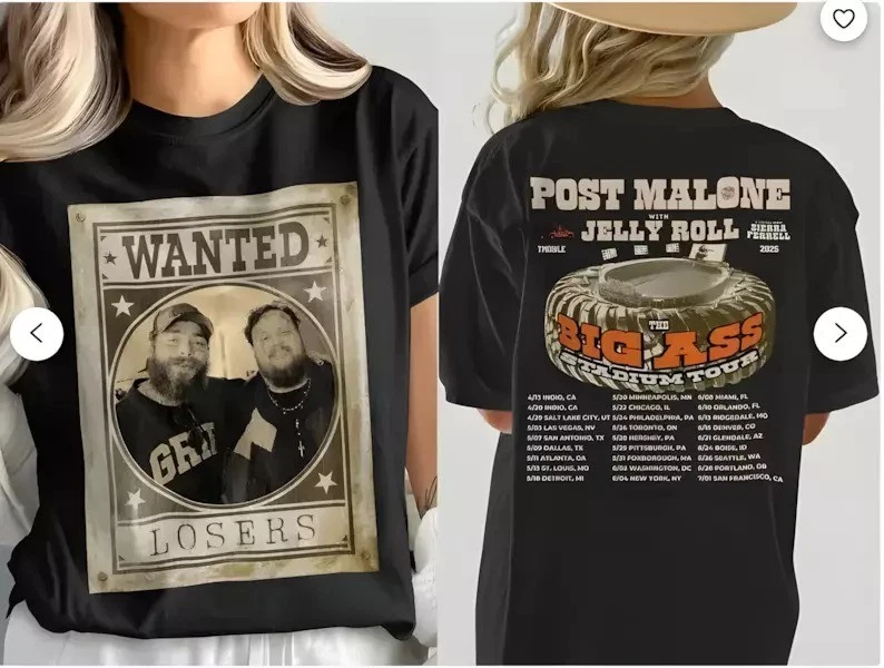 Post Malone, Post Malone Tour, Big Ass Stadium Tour, Posty 2025 Tour T Shirt
