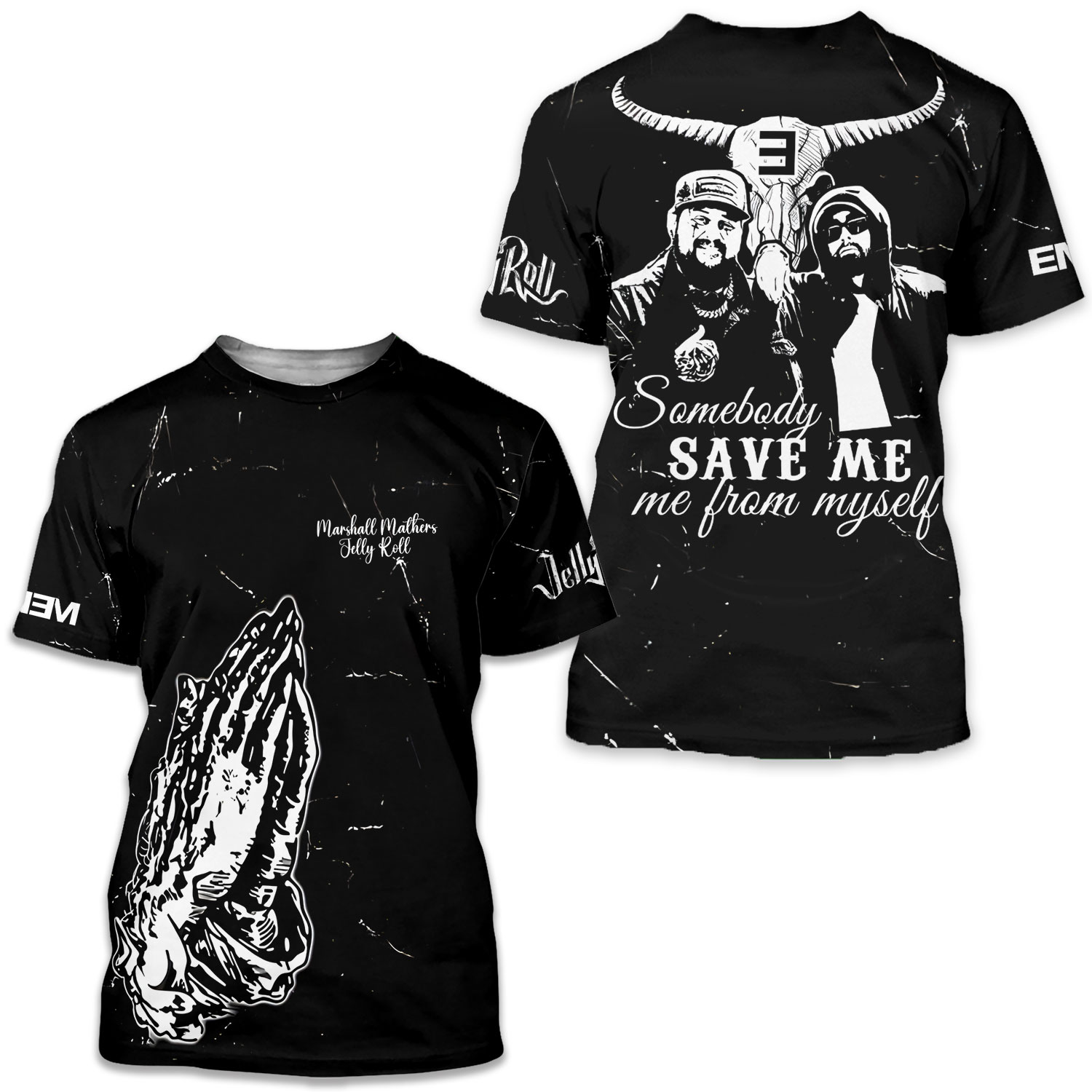 Jelly Roll Eminem Somebody Save Me From Myself 3d T-shirt