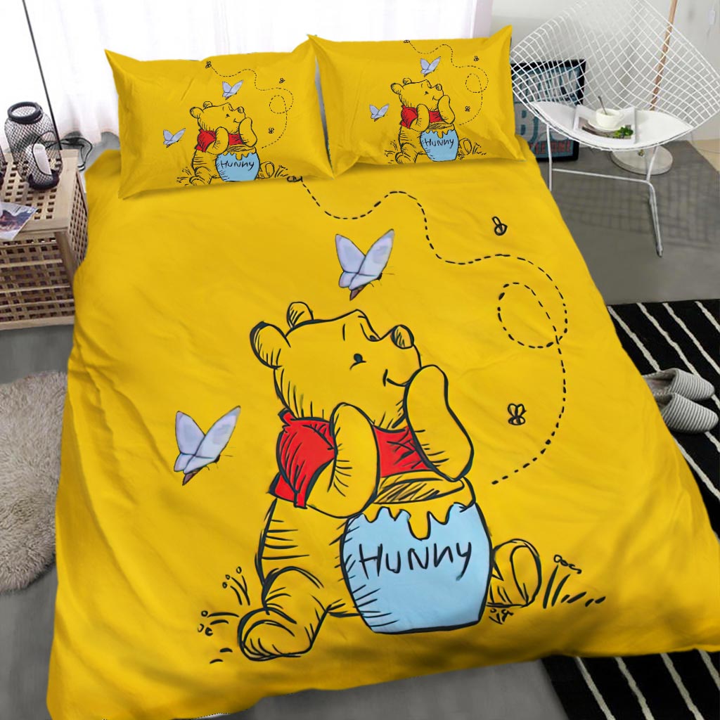 New Disneyyy Cute Cartoon Winniee The Poohh Bedding Sets, Home Decor