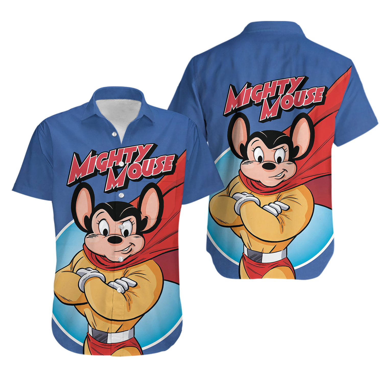 Mighty Mouse Classic Cartoon Pattern Hawaii Shirt