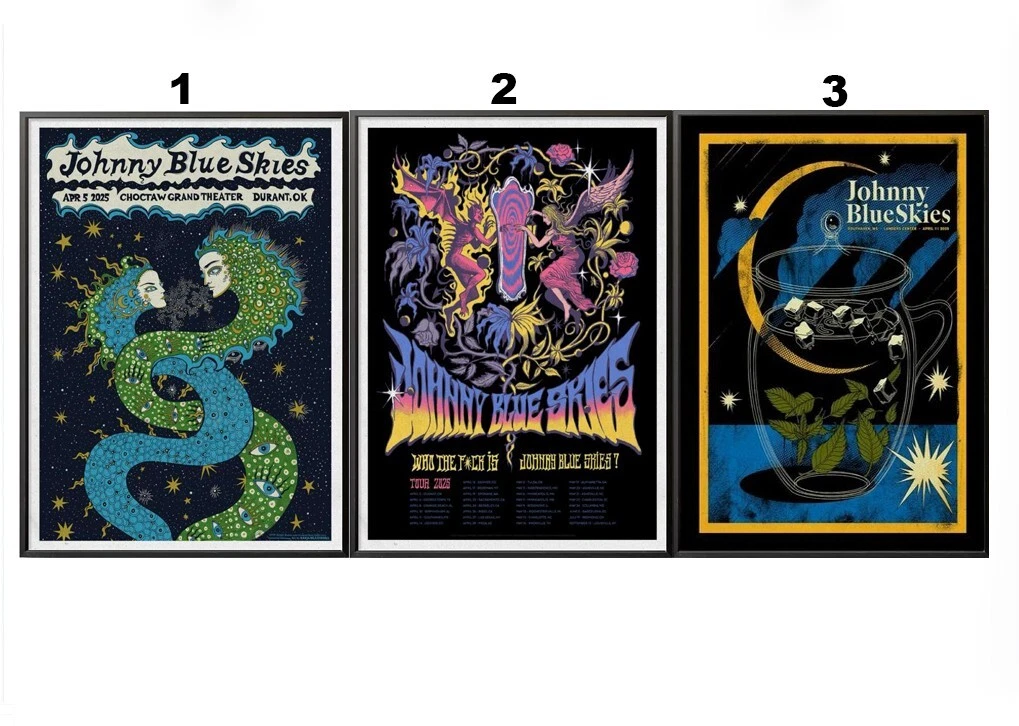 Johnny Blue Skies Concert Poster 2025, Music Poster 2025! Hot