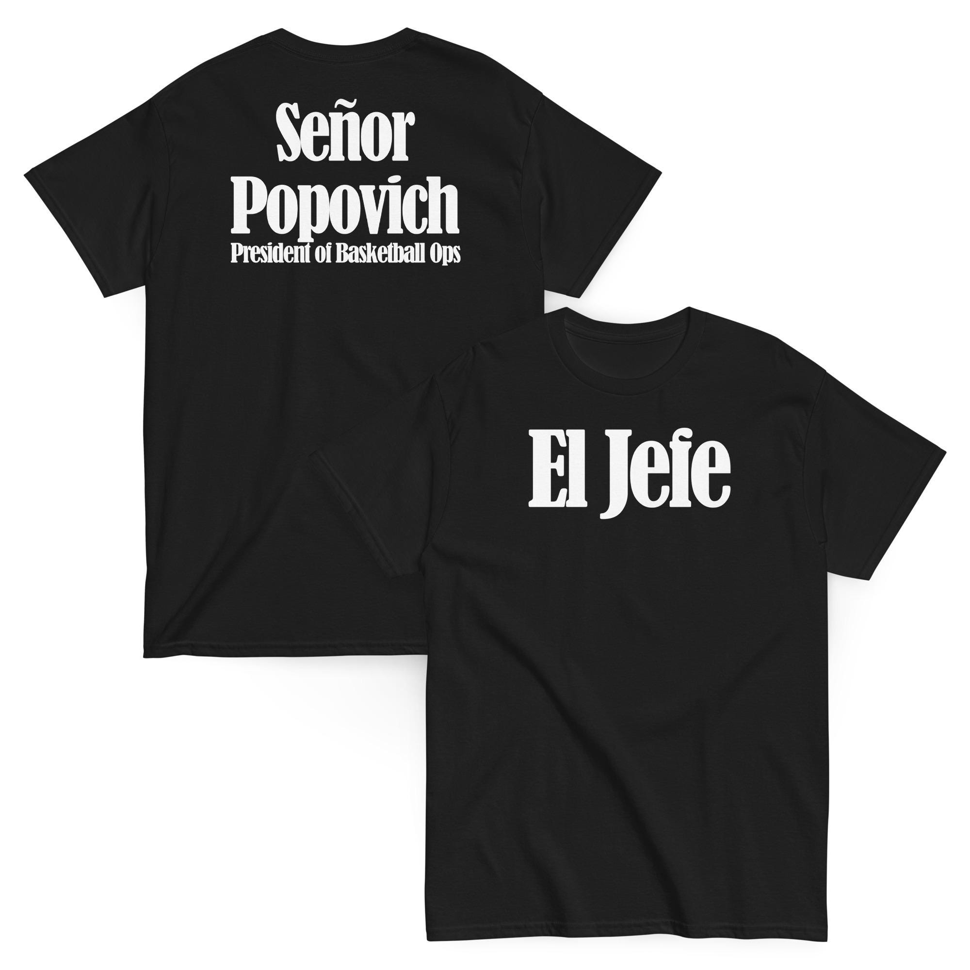 El Jefe Gregg Popovich Tee Shirt, Black And White