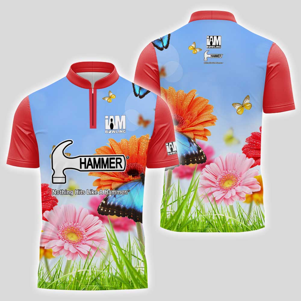 Bowling! Hammer Flowers And Butterflies Brilliant Bowling Jersey