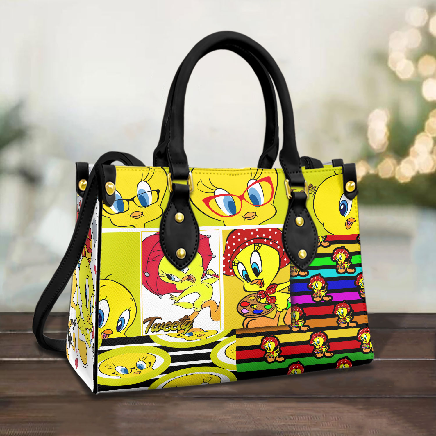 Tweety Bird Leather Handbag, Women Leather Bag Gift
