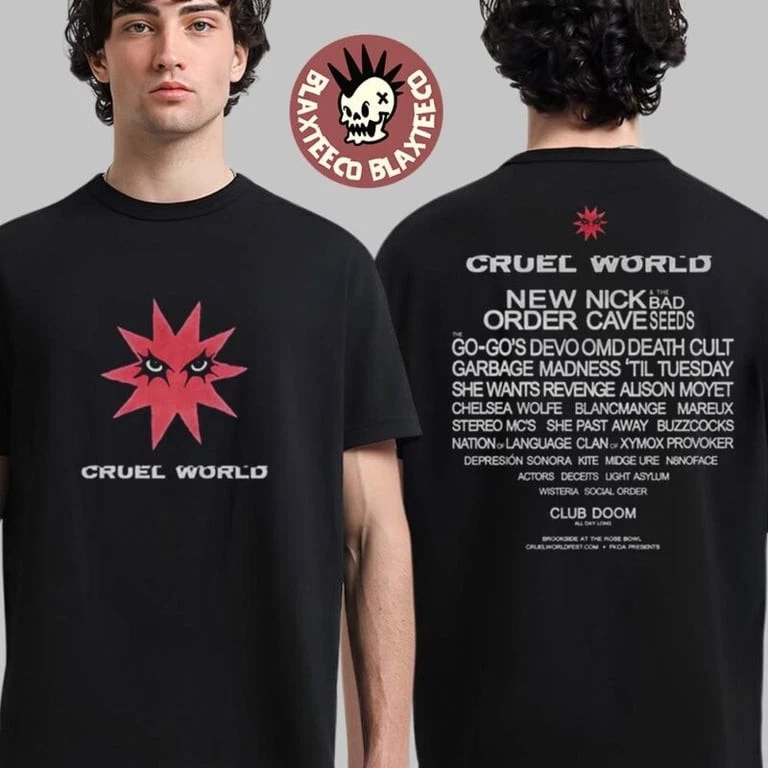Cruel World Festival 2025 Rage Lineup Two Sided Tour Unisex T-shirt