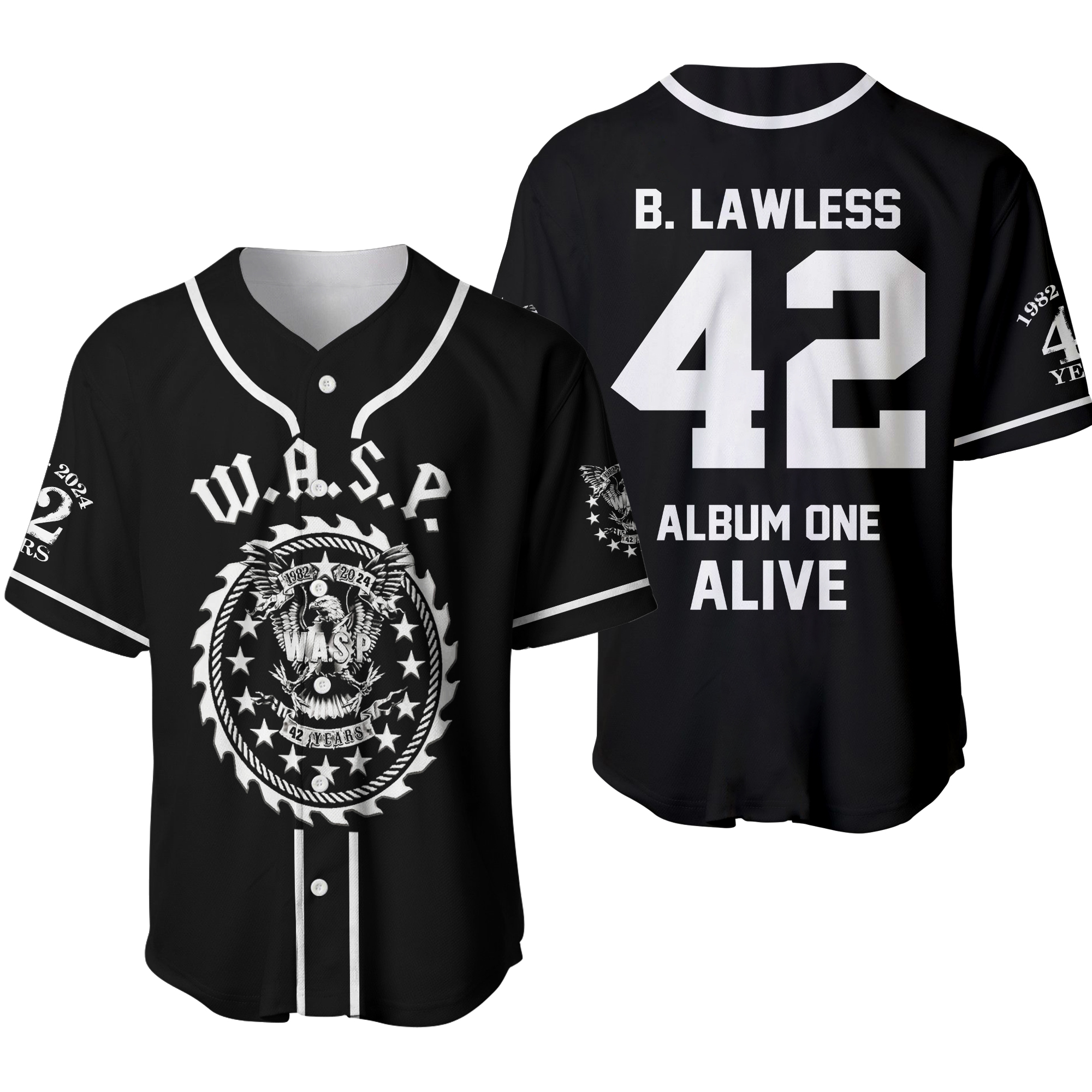 Album One Aliveshirt Hot W.a.s.p. Baseball Jersey Best Band Shirt