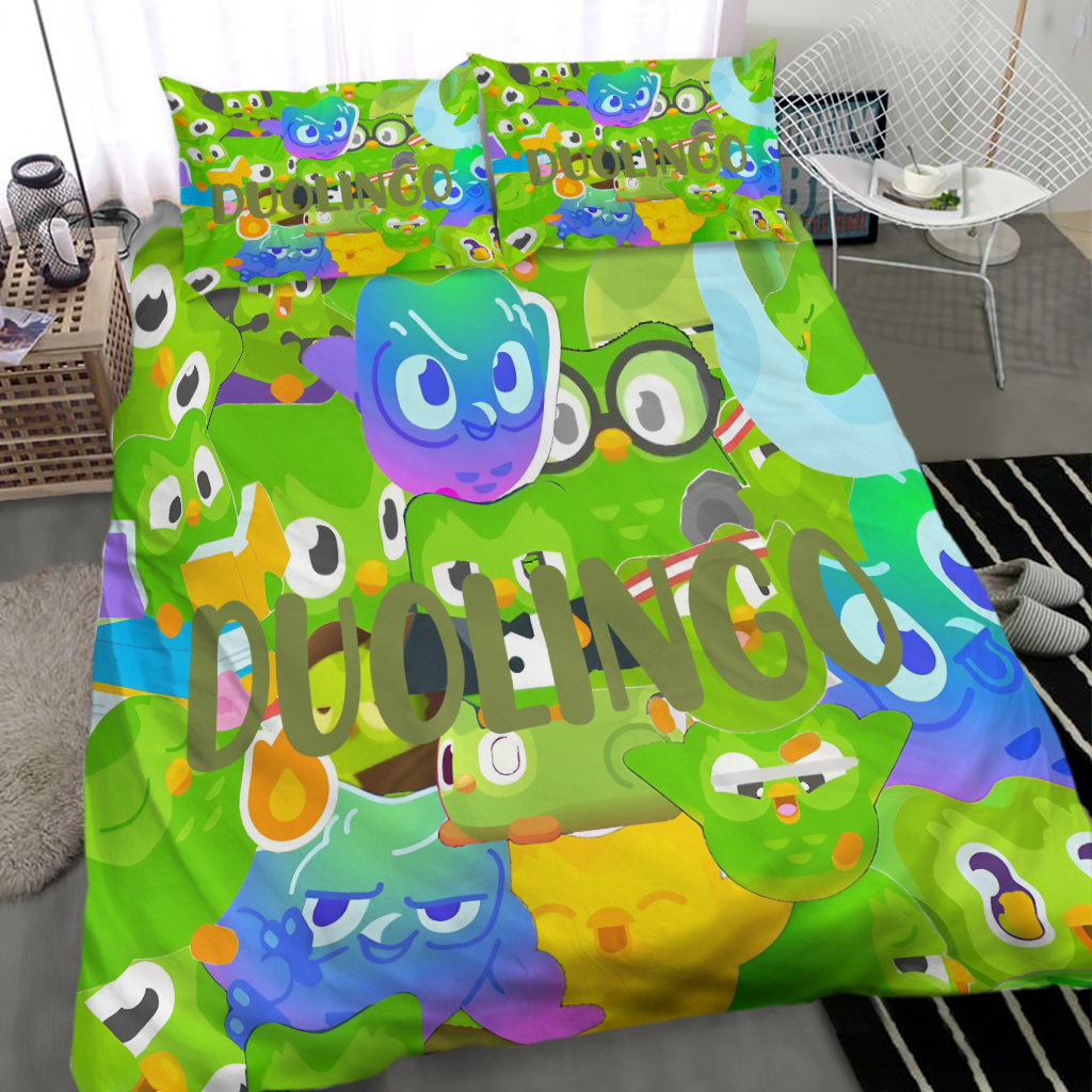 3pcs Duolingo Bedding Sets Comforter Sets All Season For Kids