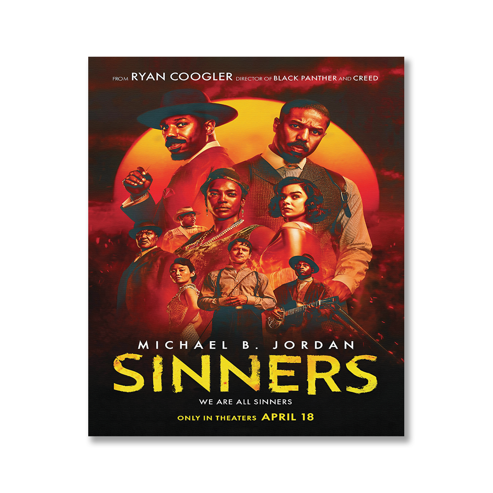 Sinners 2025 Movie Poster Wall Art Michael B. Jordan.