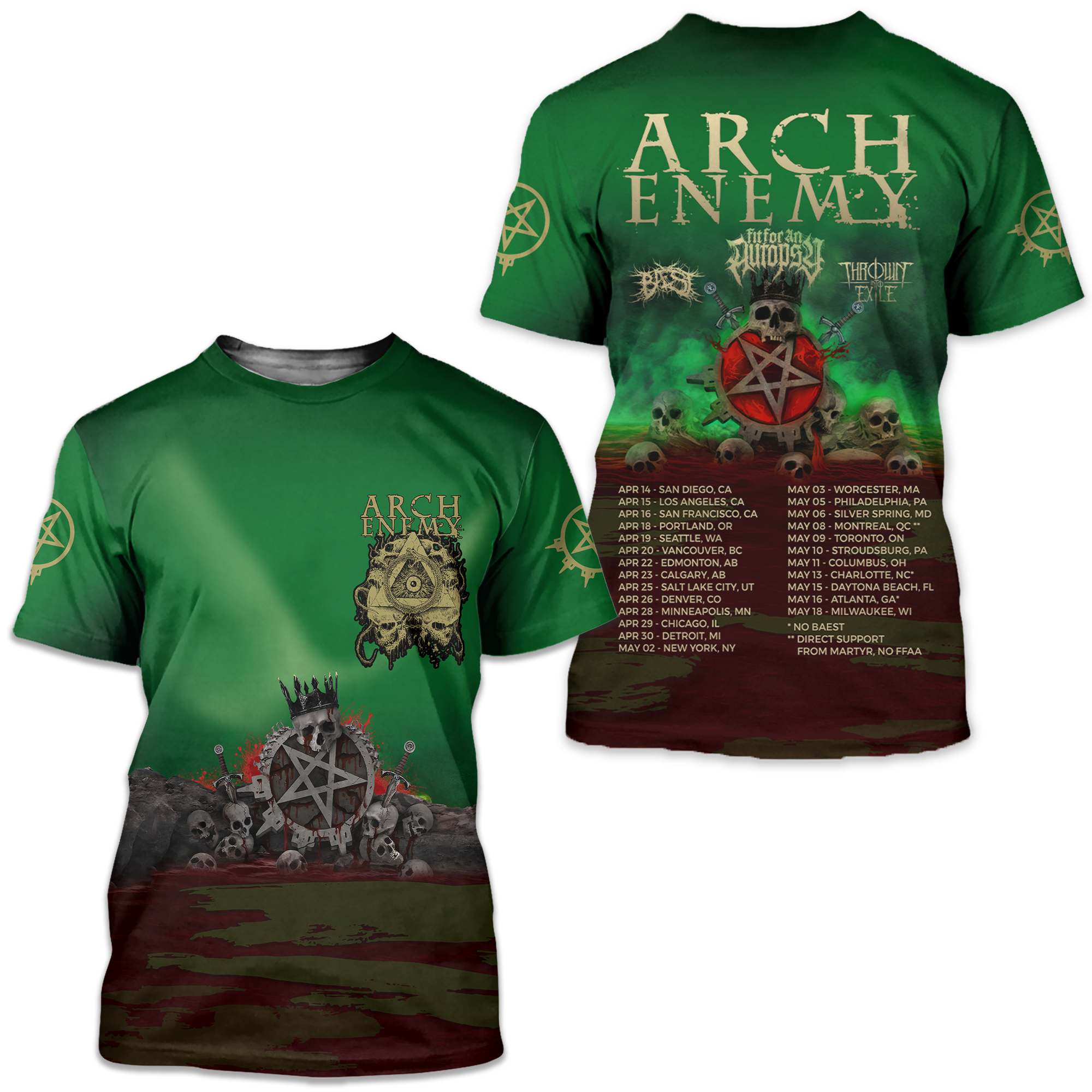 Arch Enemy North American Blood Dynasty 2025 Tour Date List 3d T-shirt