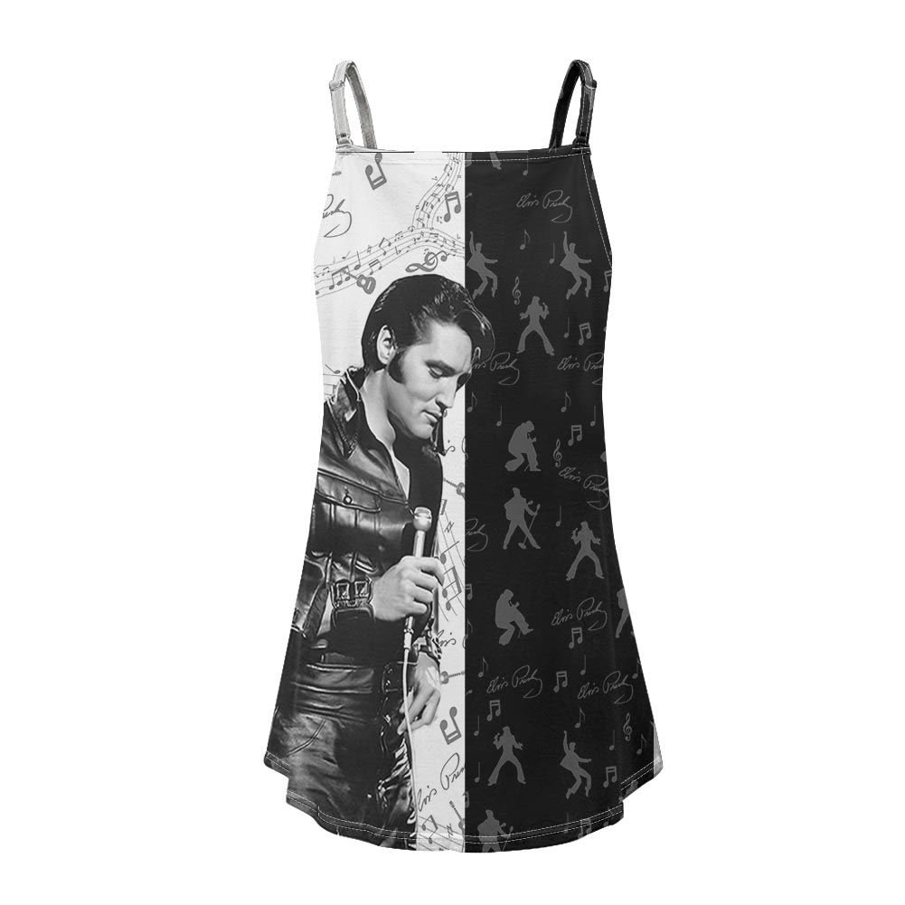 Elvis Presley Spaghetti Strap Dress, Vintage Elvis Women Beach Dress