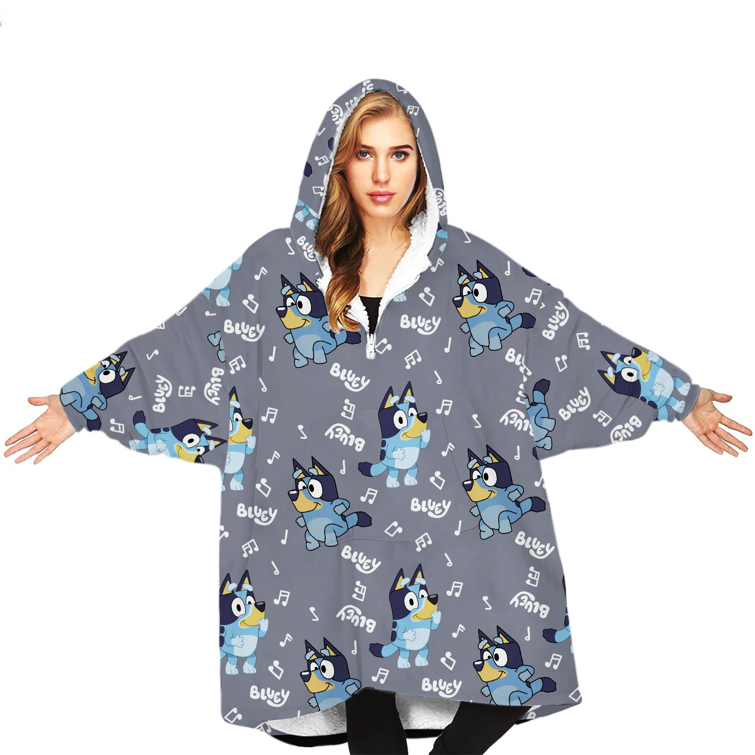 Blueydad Hooded Blanket, Blueydad Pattern Snug  Hoodie Blanket