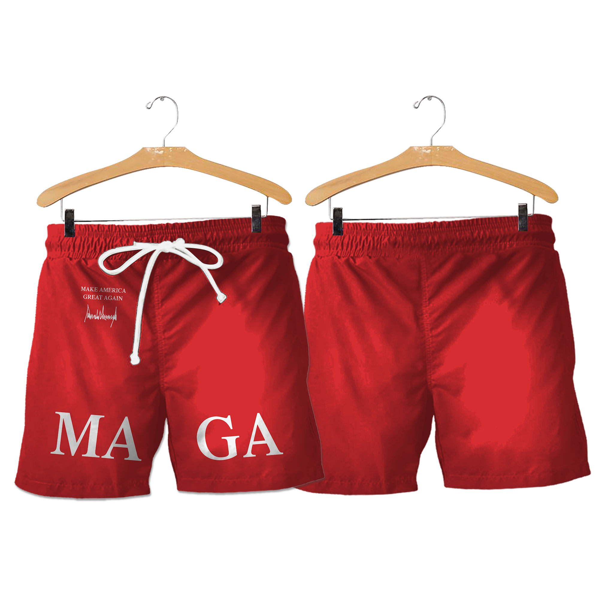 Trump White Maga Men's Red Beach Shorts, Maga Underwear, Trump 45 47 President Trunks, Maga Gift