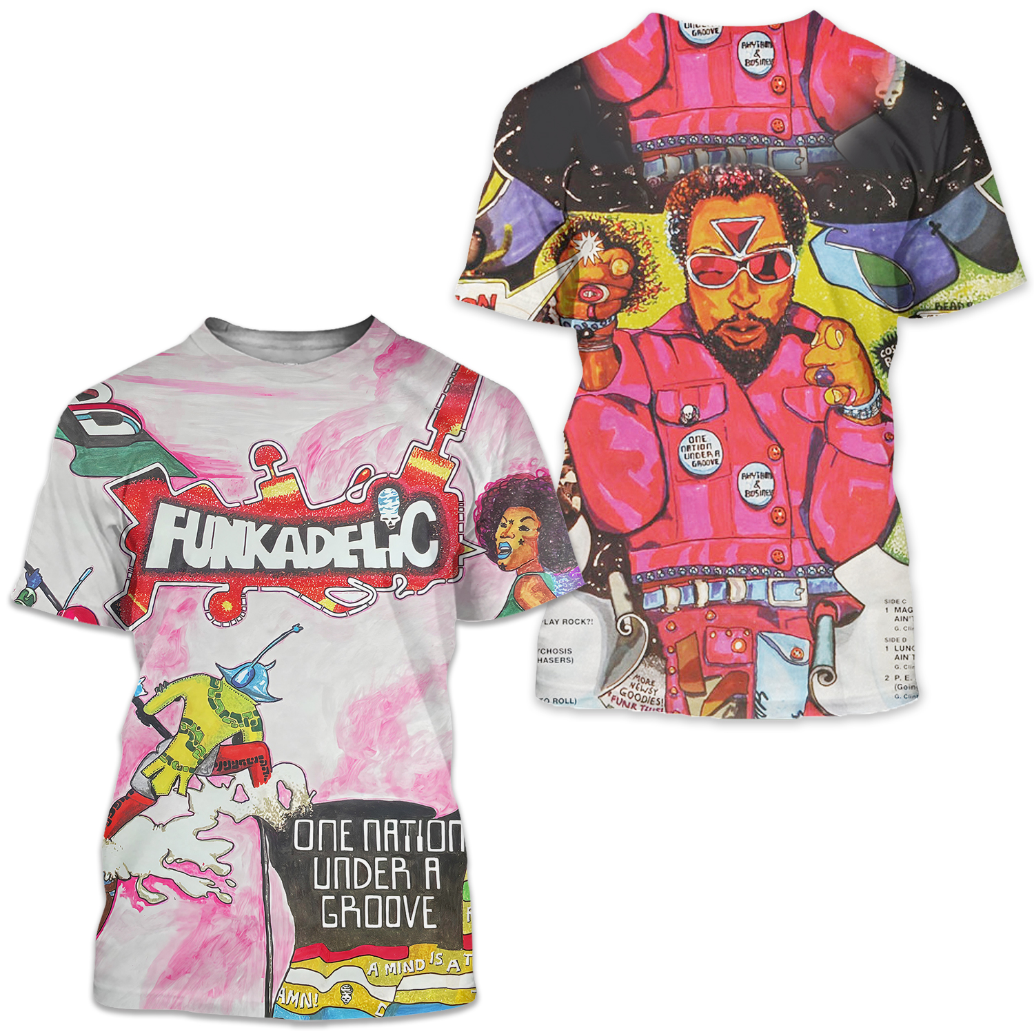 Funkadelic One Nation Under A Groove Album Cover 3d T-shirt