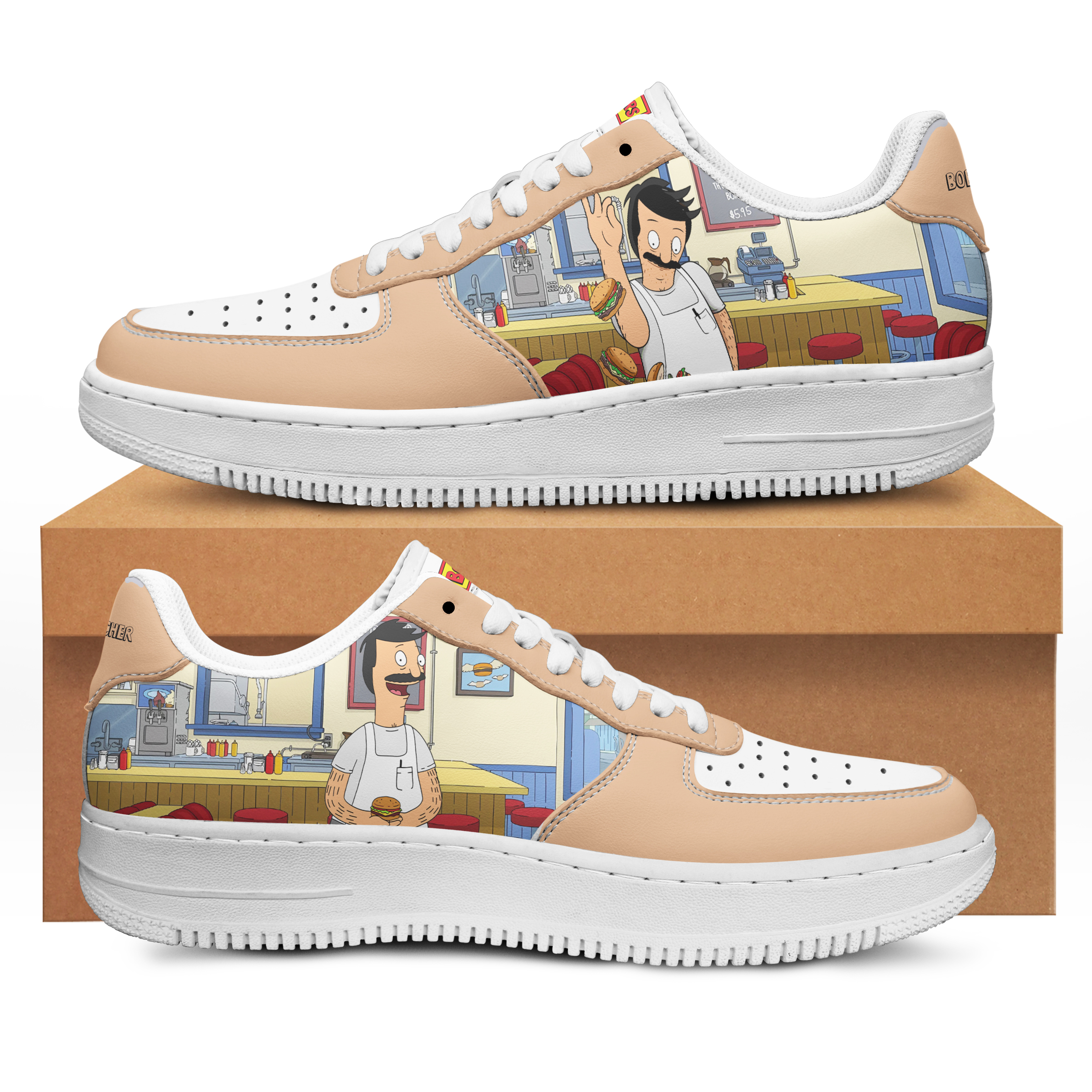 Bob Belcher Bob's Burger Sneaker Leather Sneaker Men And Women
