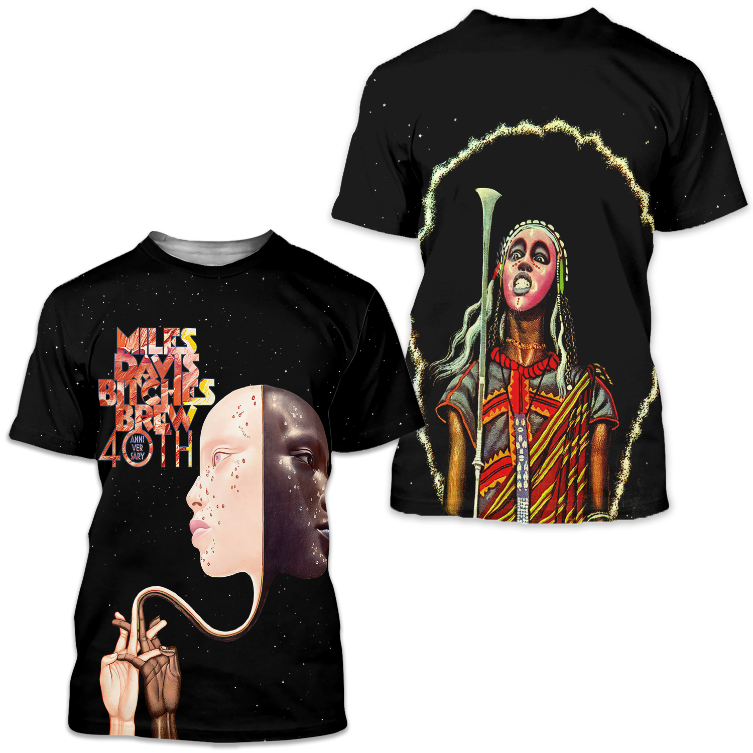 Miles Davis Bitches Brew 40th Album Cover 3d T-shirt