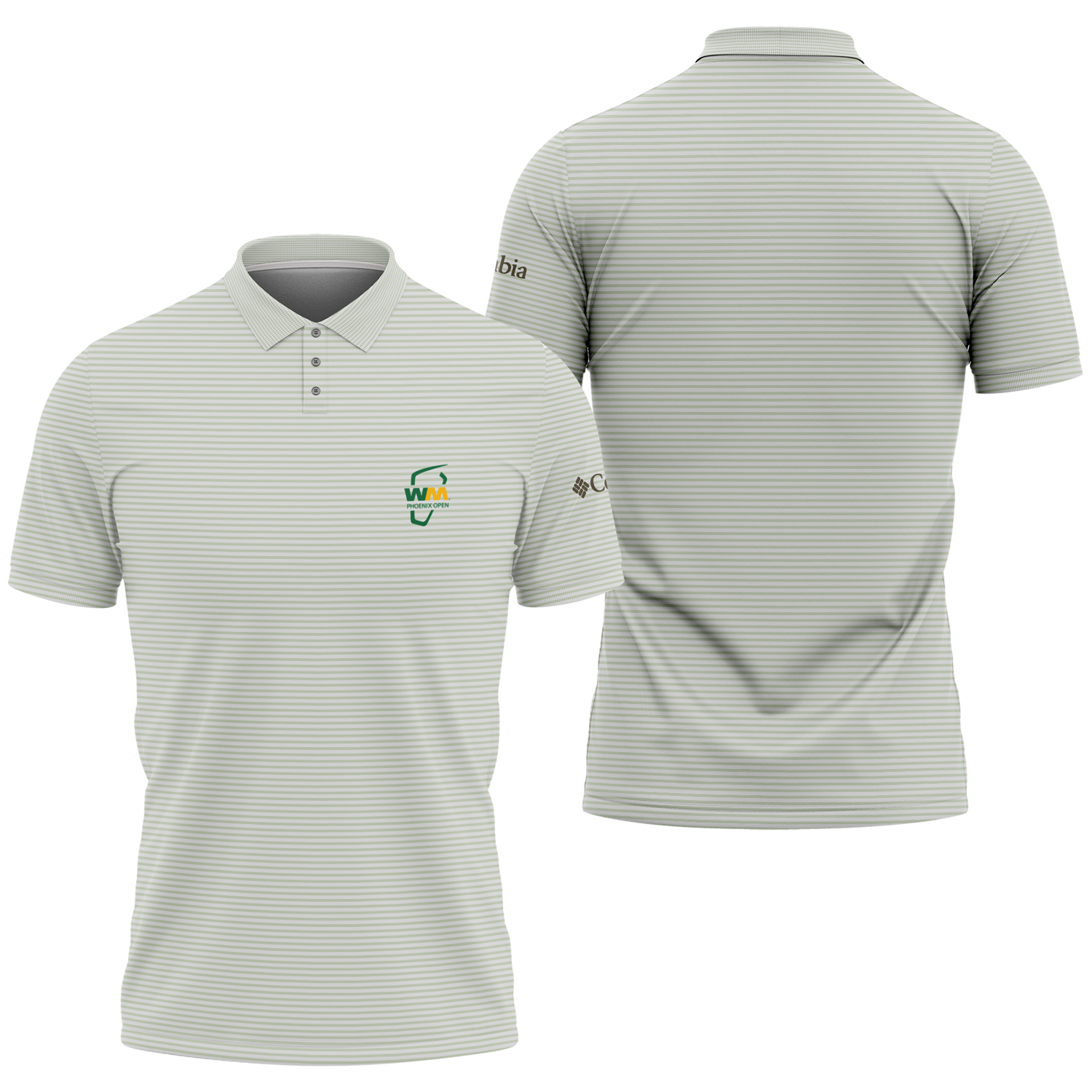 Men's Columbia Gray Wm Phoenix Open Club Invite Omni-wick Golf Polo