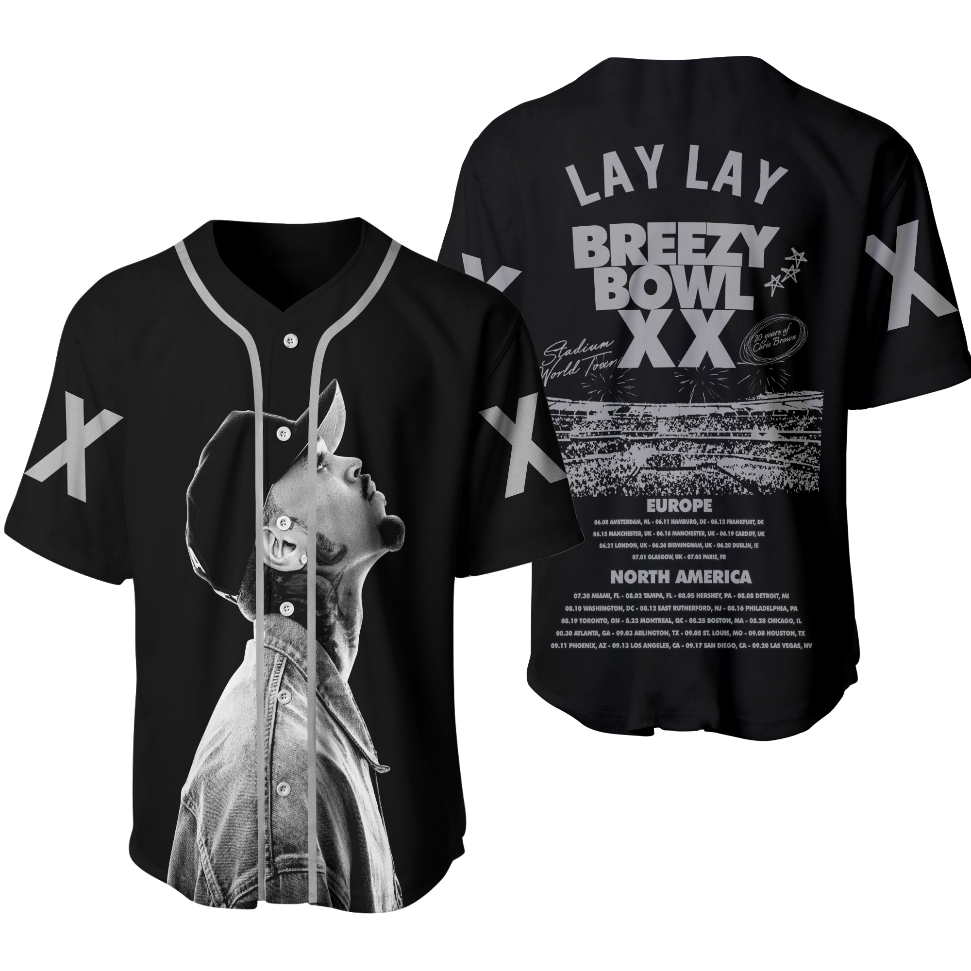 Chris Breezy Tour 2025 Baseball Jersey