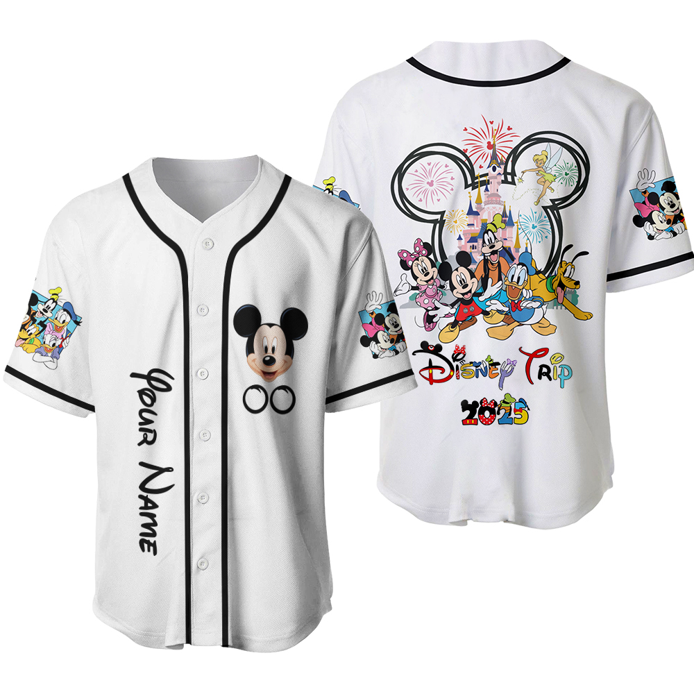 Custom Mickeyy And Friends Baseball Jersey, Disneyyy Trip 2025 Baseball
