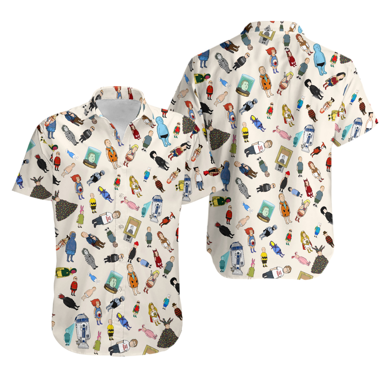 Bobby Hill King Of The Hill Hawaiian Button Down Shirt Unisex Adults