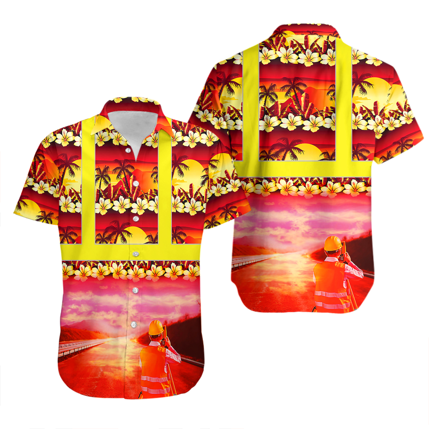 Civil Engineering Road Construction Hawaiian Shirt