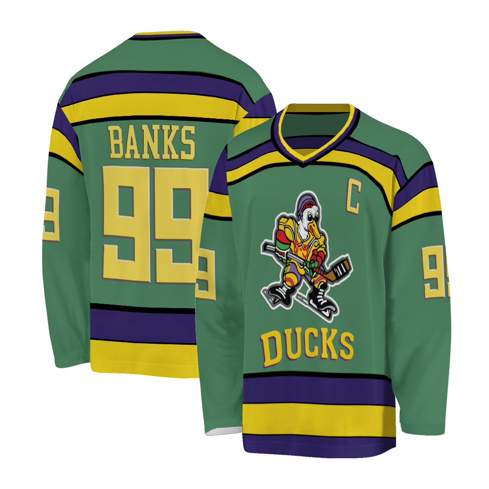 The 1992 Mighty Ducks Disneyyy Movie Hockey Jersey #99 Adam Banks